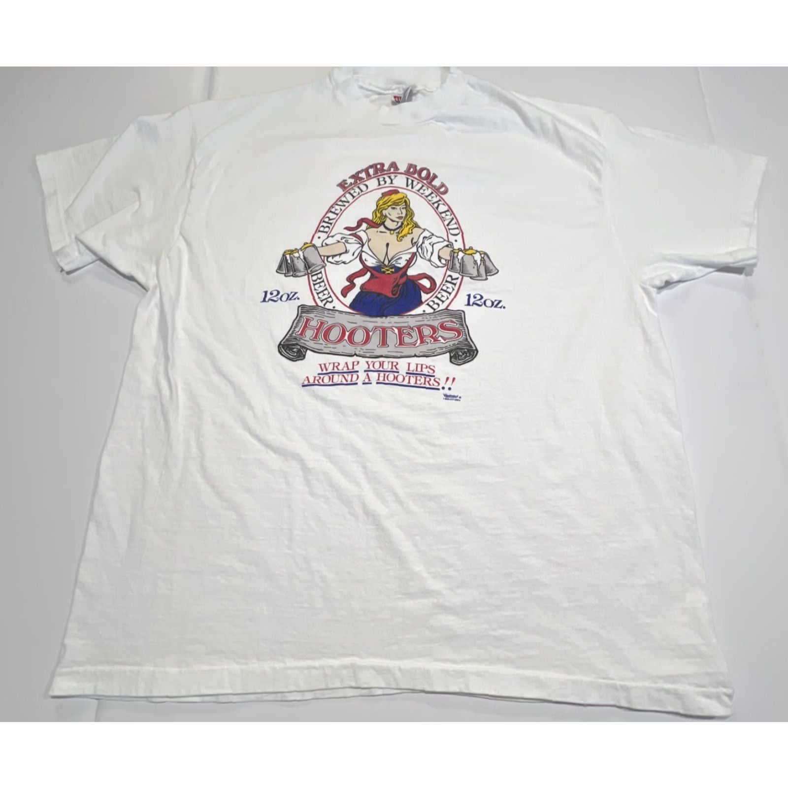Hanes VINTAGE Hanes Hooters Graphic Tee XL White 1990s Short Sleeve Unisex Mens Size US XL / EU 56 / 4 - 4 Thumbnail