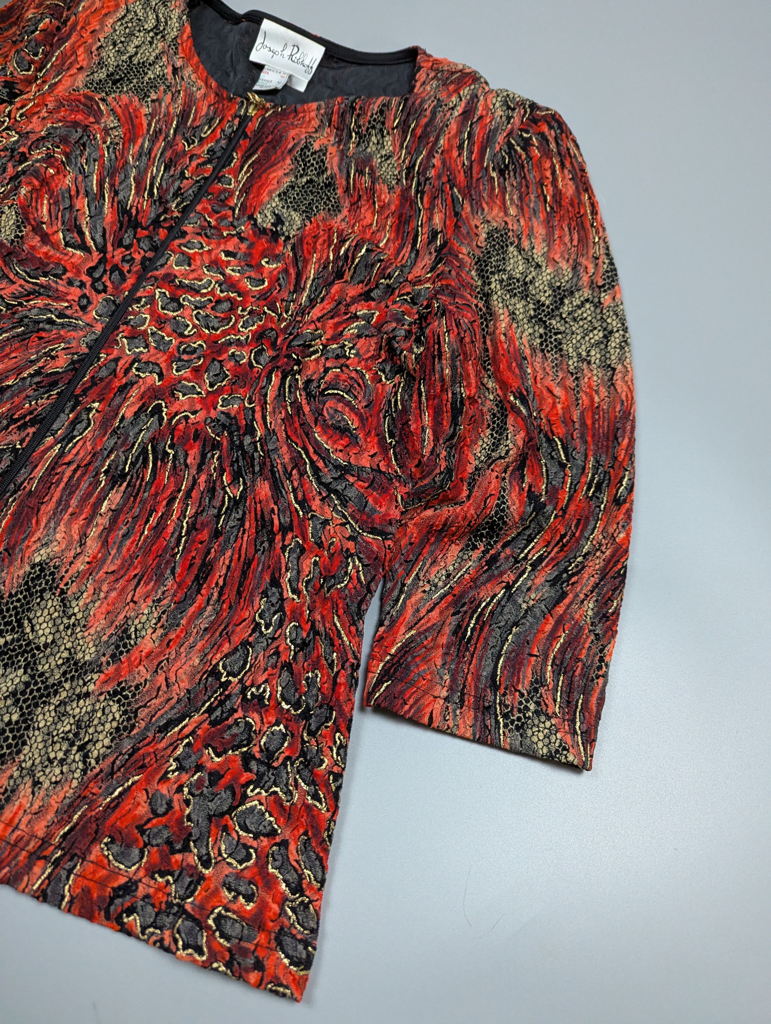 Joseph Ribkoff Vintage Joseph Ribkoff Zip Top Jacket Red Black Gold Size XL / US 12-14 / IT 48-50 - 8 Thumbnail