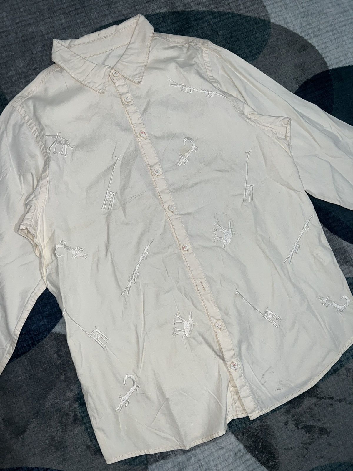 Issey Miyake 1980s Hai Sporting Gear - All Over Embroidery Animal Shirt Size US M / EU 48-50 / 2 - 1 Thumbnail