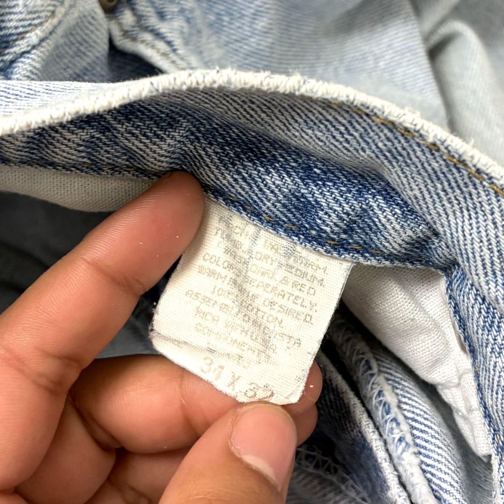Lee Lee Jeans Mens 34x32 Regular Straight Light Wash Blue Denim Distressed Casual Size US 34 / EU 50 - 3 Thumbnail