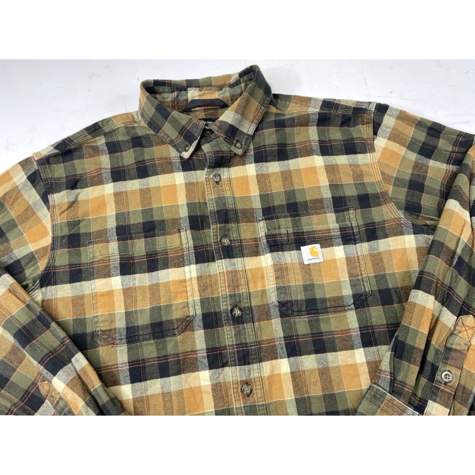 Carhartt Carhartt Rugged Flex Flannel Shirt Mens Relaxed Fit Midweight XL Workwear Button-Up Long Sleeve Multicolor Check Cotton Blend Size US XL / EU 56 / 4 - 2 Thumbnail