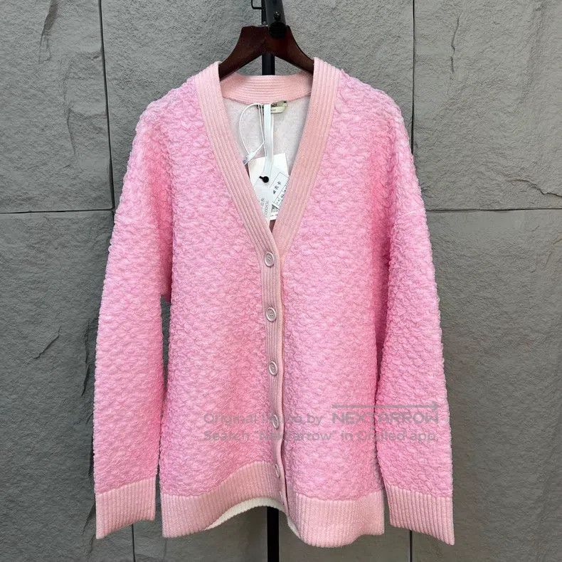 Fendi Fendi Pink Embossed Viscose Knit Cardigan Size S / US 4 / IT 40 - 1 Thumbnail