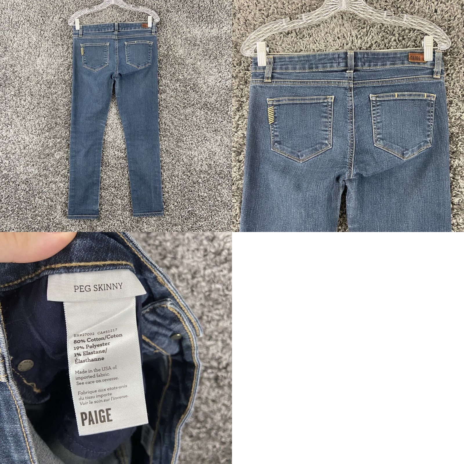 Paige Paige Peg Skinny Jeans Women 27 Blue Size 27" / US 4 / IT 40 - 8 Thumbnail