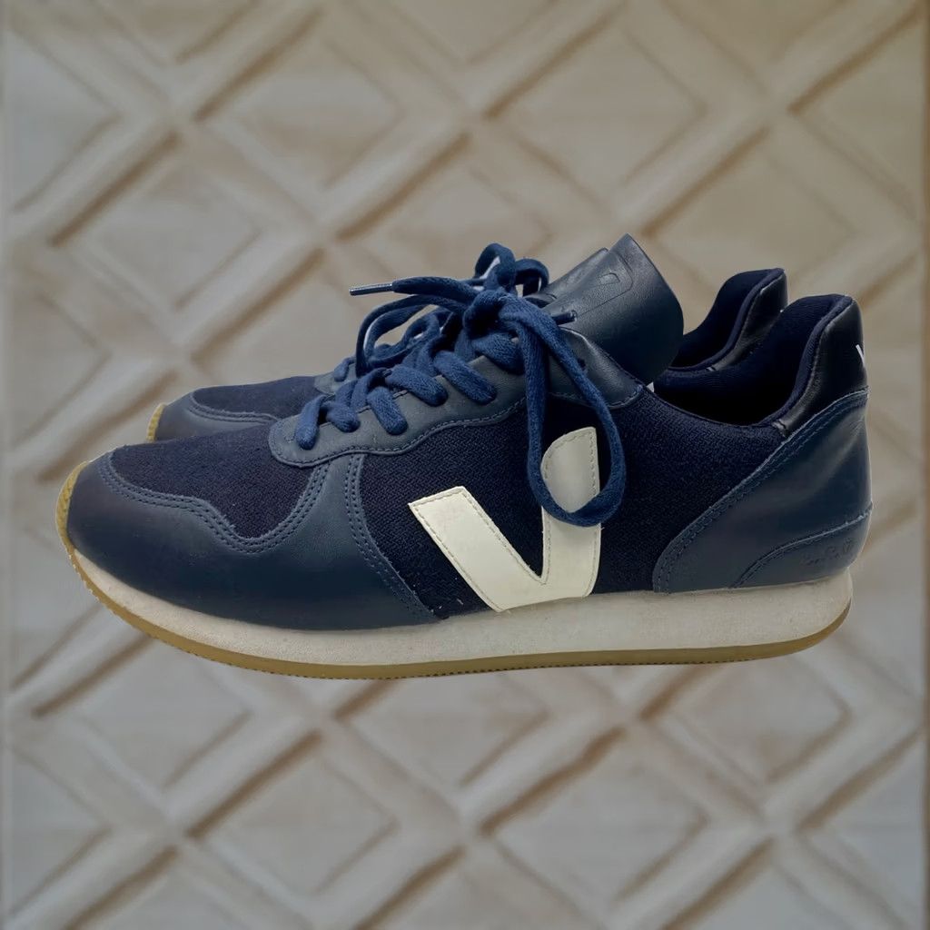 Veja Rio Branco Sneaker Mens 10 Eu 43 Blue Suede Leather Low-Top Shoes, Men's