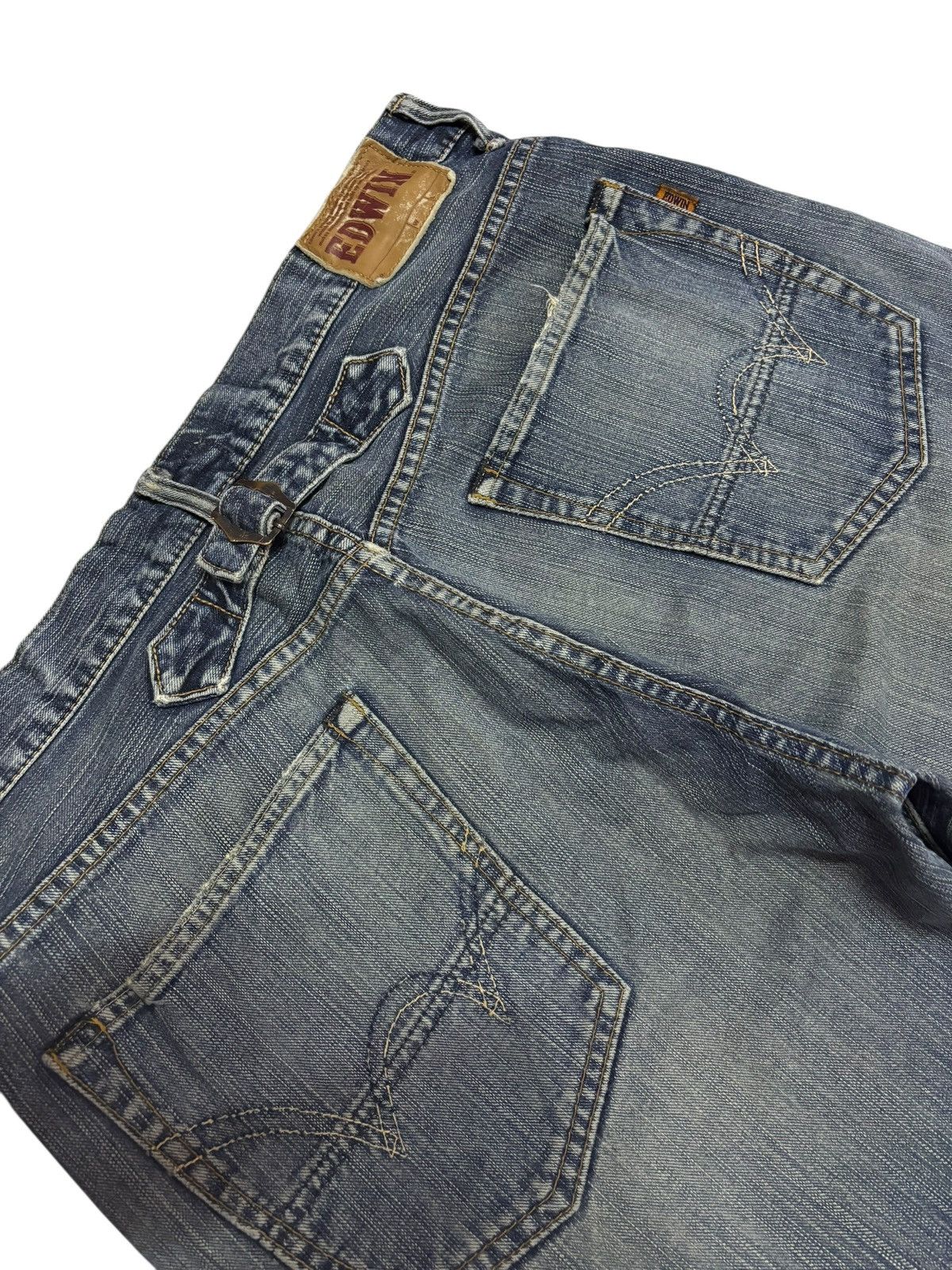 Edwin Vtg 90s Edwin Buckle Orange Tags Short Jeans Size US 36 / EU 52 - 6 Thumbnail
