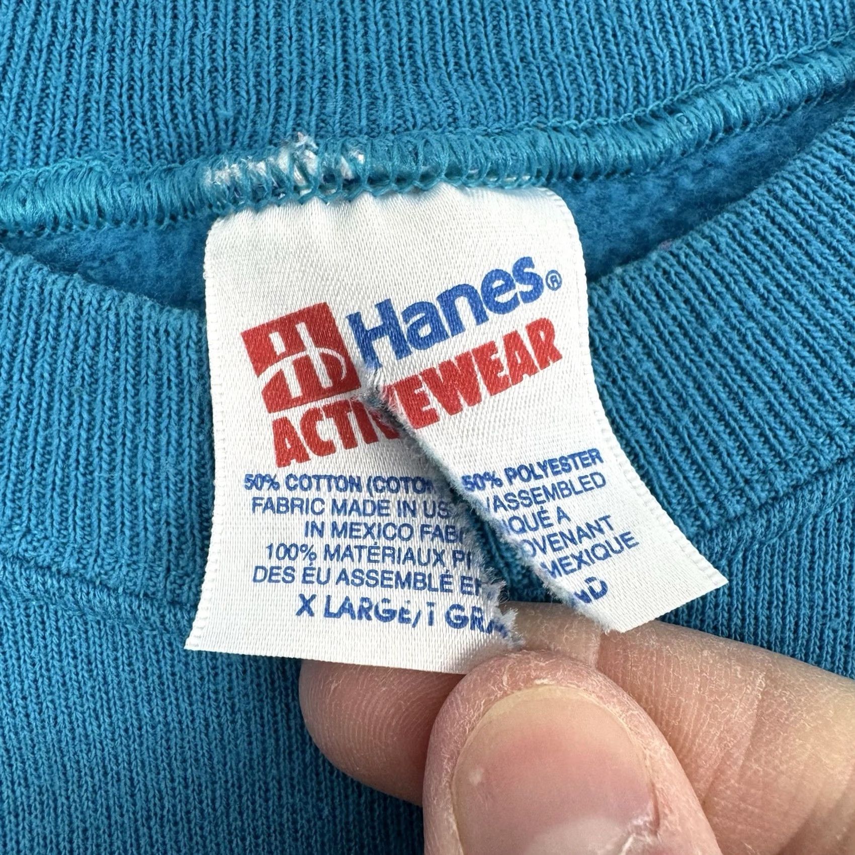 Hanes VINTAGE Hanes Golf Sweatshirt Adult XL Pullover Sport Outdoor Dad 90s USA Blue Size US XL / EU 56 / 4 - 5 Thumbnail
