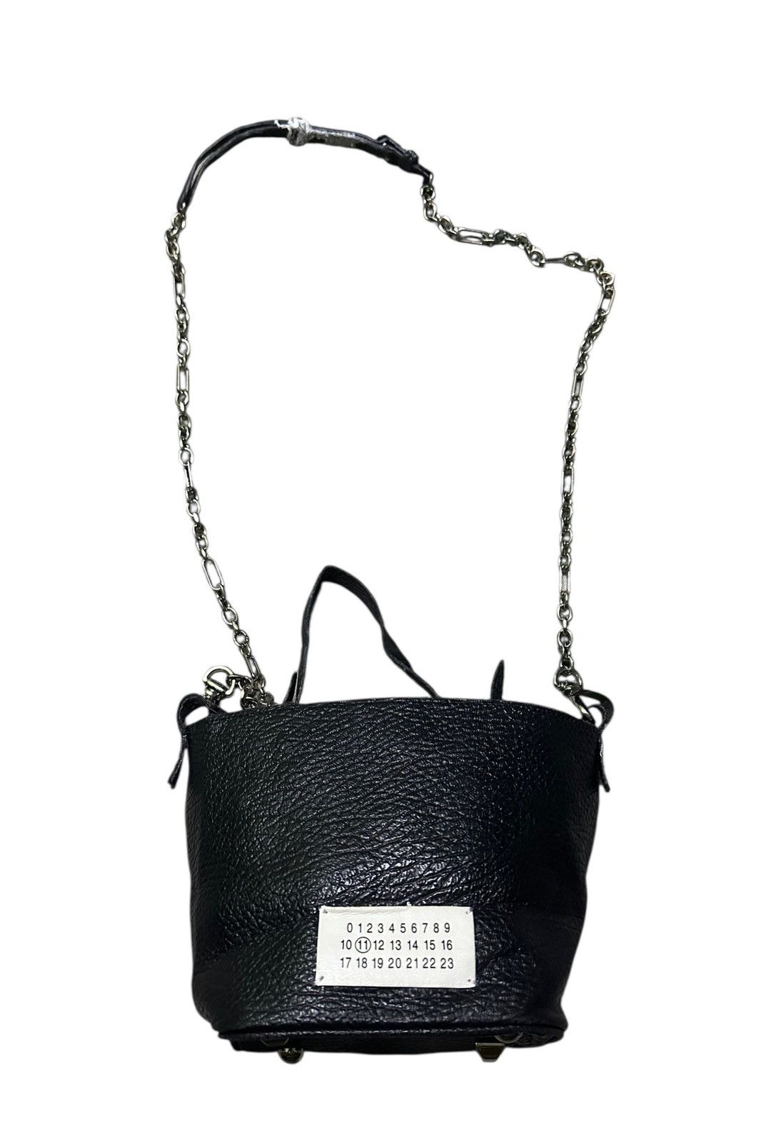 Maison Margiela Maison Margiela leather bucket bag with long silver chain Size ONE SIZE - 2 Thumbnail