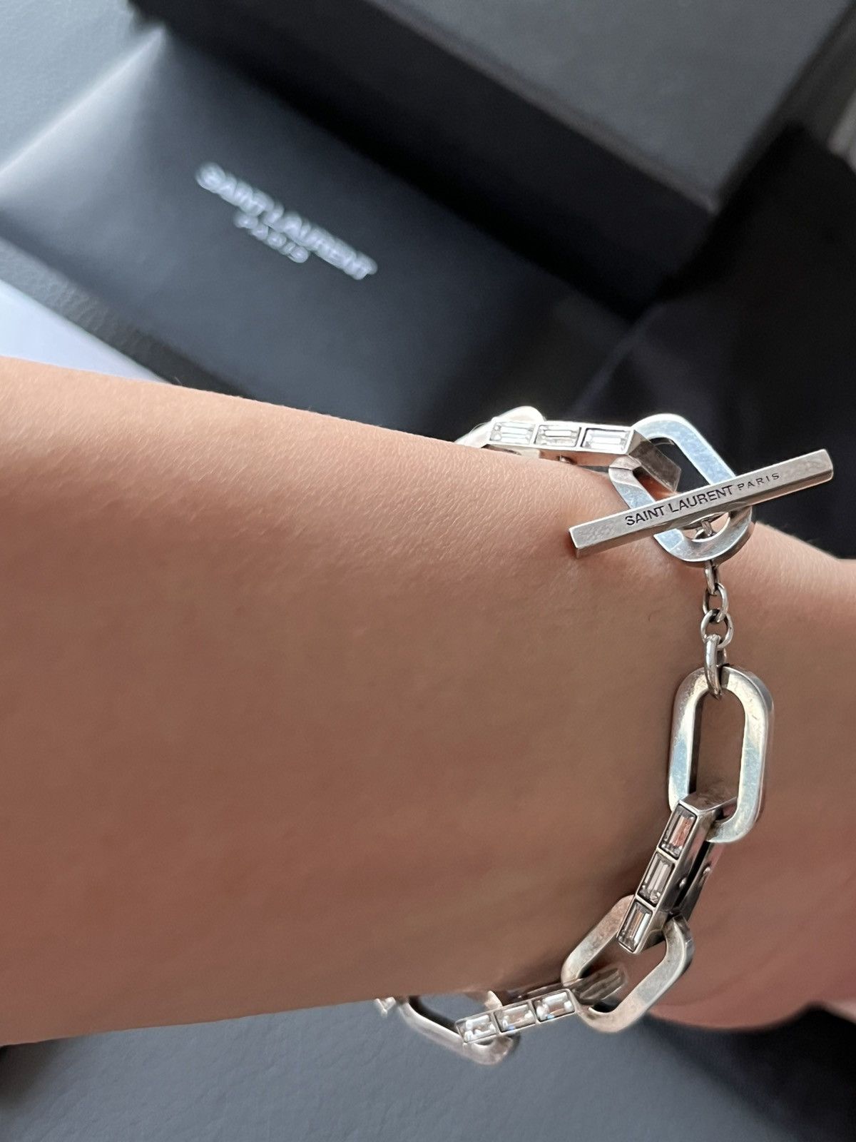 Saint Laurent Paris Saint Laurent Runway Brass Metal Distressed Punk Bracelet Size ONE SIZE - 3 Thumbnail