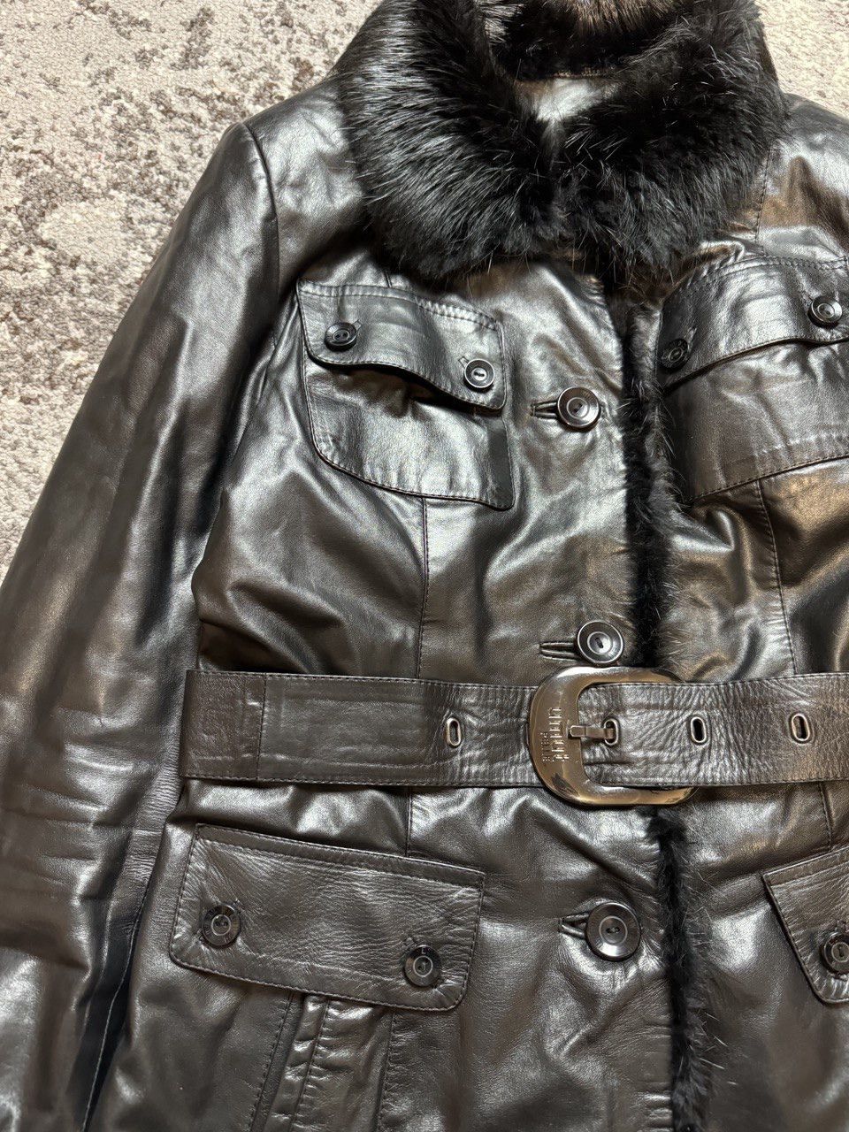 Other Y2K Genuine Leather Fur Collar Opium Owens Style Jacket Size US M / EU 48-50 / 2 - 2 Thumbnail