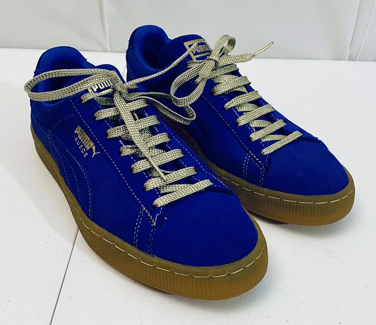 Puma Puma Suede Classic XXI Royal Blue Gum Sole Electric Gold New Size US 7.5 / EU 40-41 - 6 Thumbnail