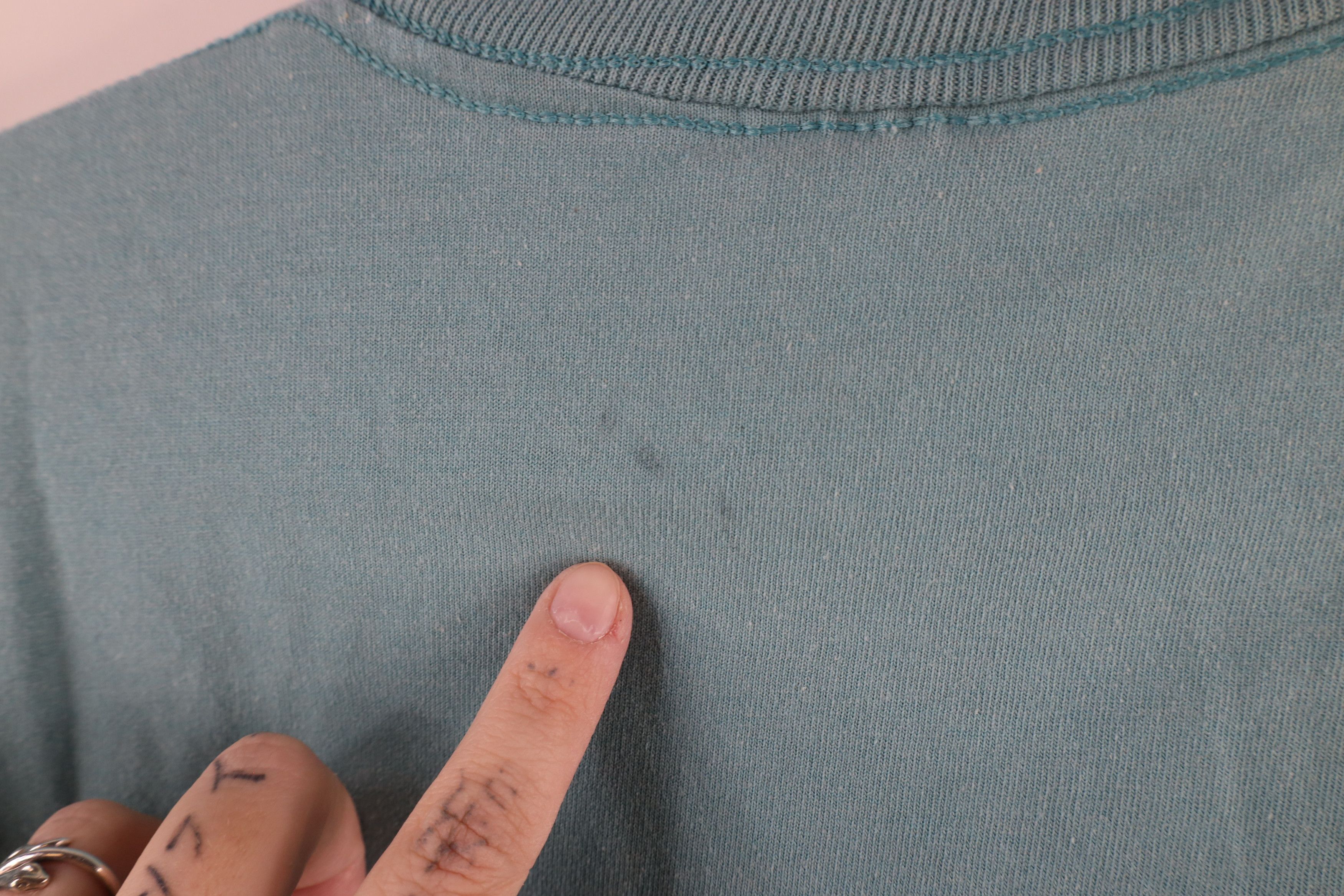Vintage Vintage 90s Streetwear Blank Short Sleeve T-Shirt Teal Size US XL / EU 56 / 4 - 9 Thumbnail