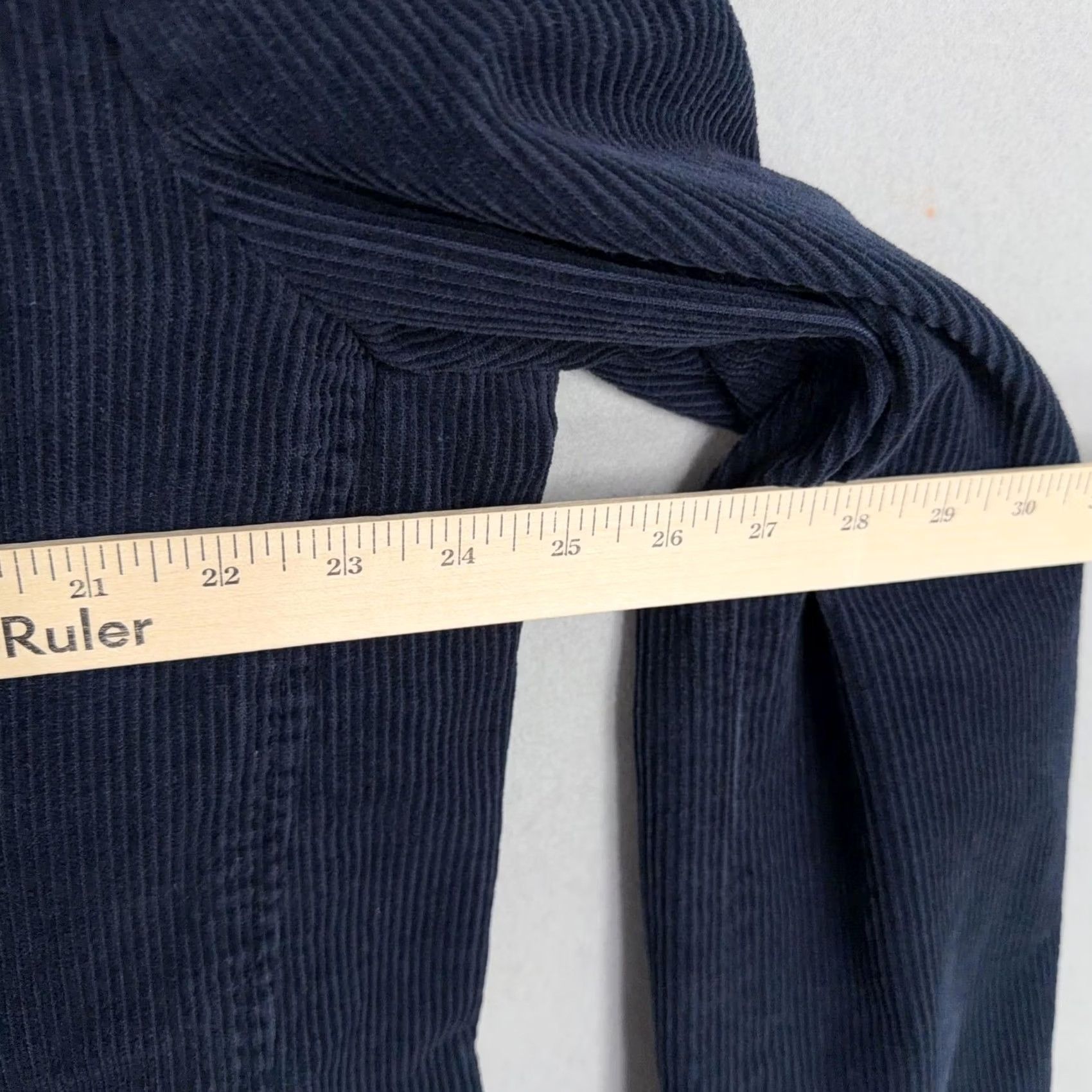 Vintage St. John's Bay Sport Coat Jacket Mens XL Blue Corduroy Blazer Notch Lapel Three-Button Front Single-Breasted Casual Business-2 Piece Size 46R - 4 Thumbnail