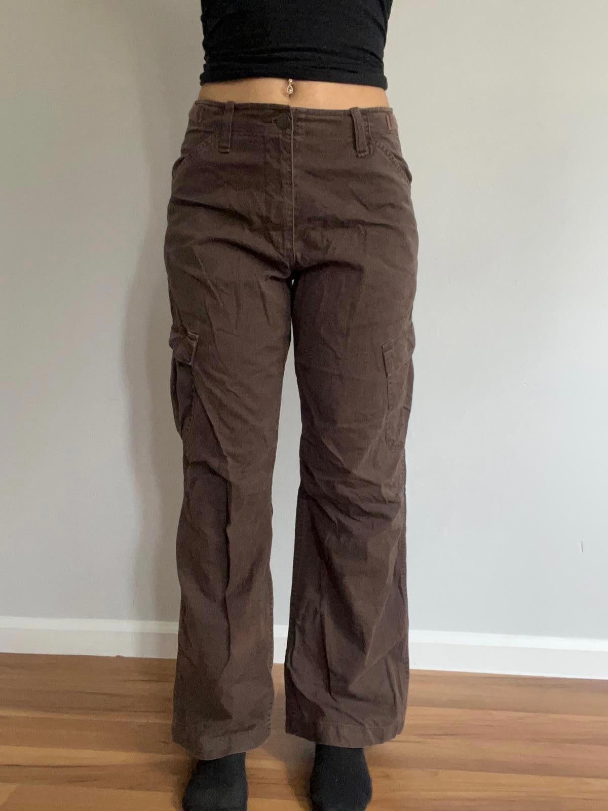 Gap Women’s brown cotton cargo pants wide legged Size 32" / US 10 / IT 46 - 1 Thumbnail