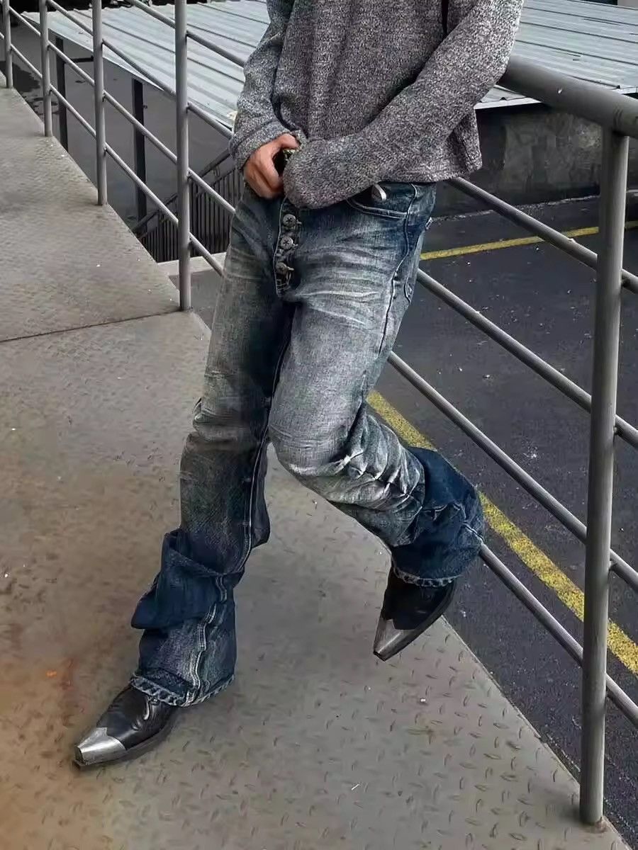Jean Grunge punk style pleated jeans Size US 29 - 2 Thumbnail