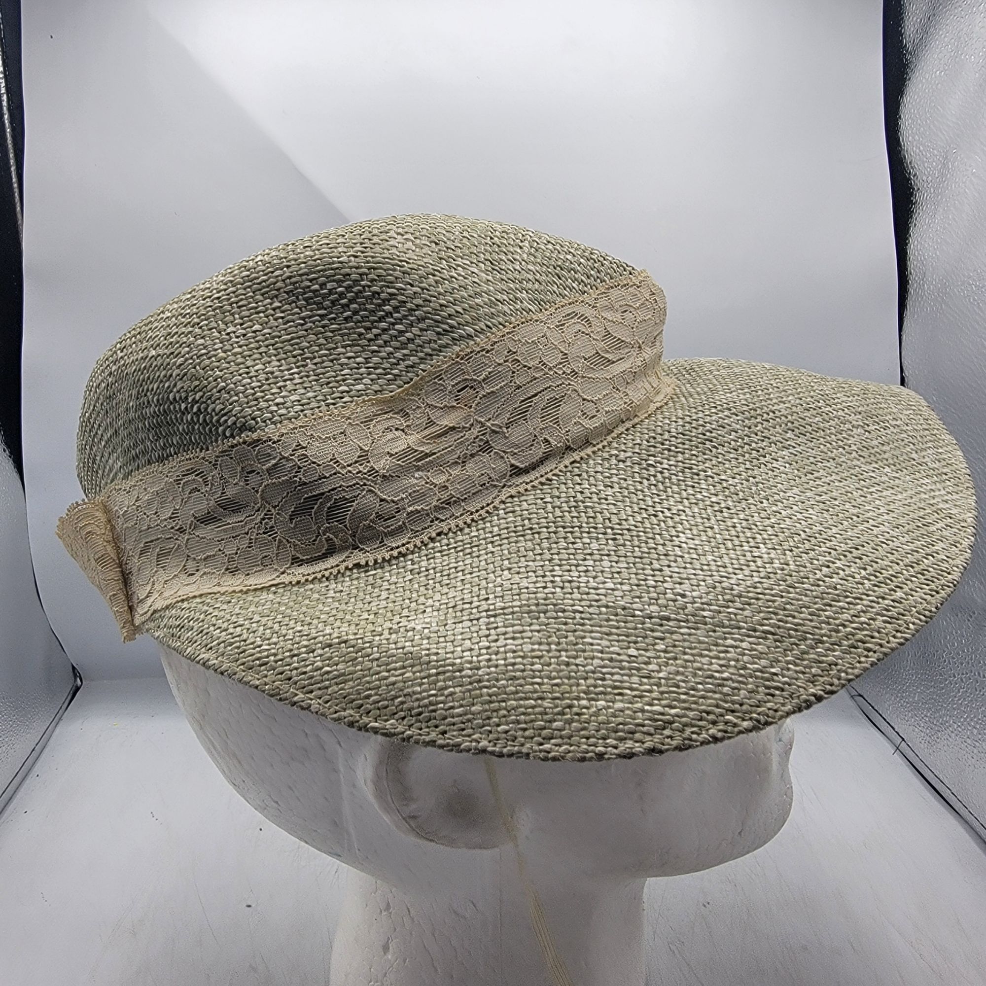 Hardy Amies Hardy Amies London Womens Beige Lace Trim Straw Hat Summer C Size ONE SIZE - 4 Thumbnail