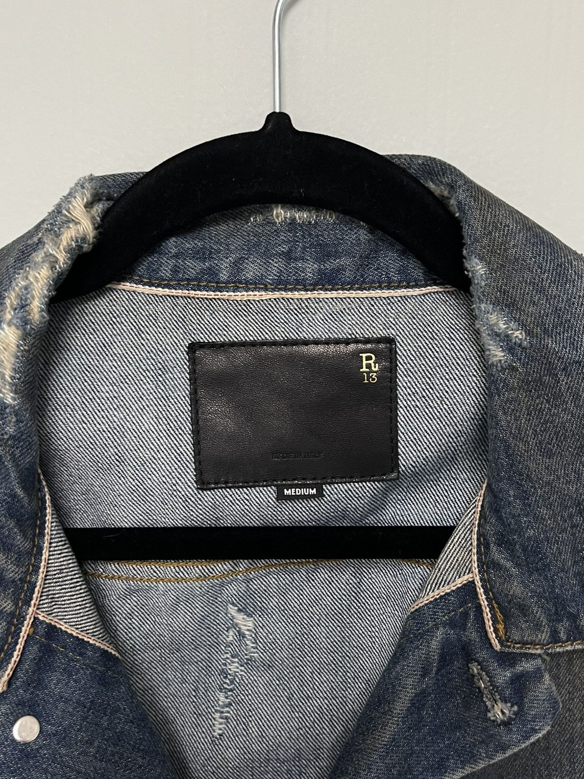 R13 Denim Trucker Distressed Jacket. Medium Size M / US 6-8 / IT 42-44 - 4 Thumbnail