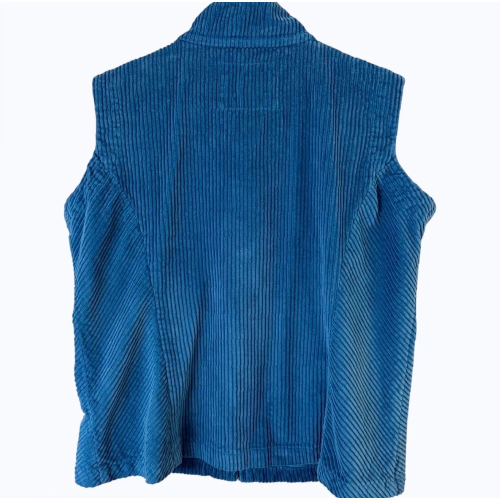 Vintage Vermont Country Club Vest Corduroy Blue L Women Size L / US 10 / IT 46 - 4 Thumbnail