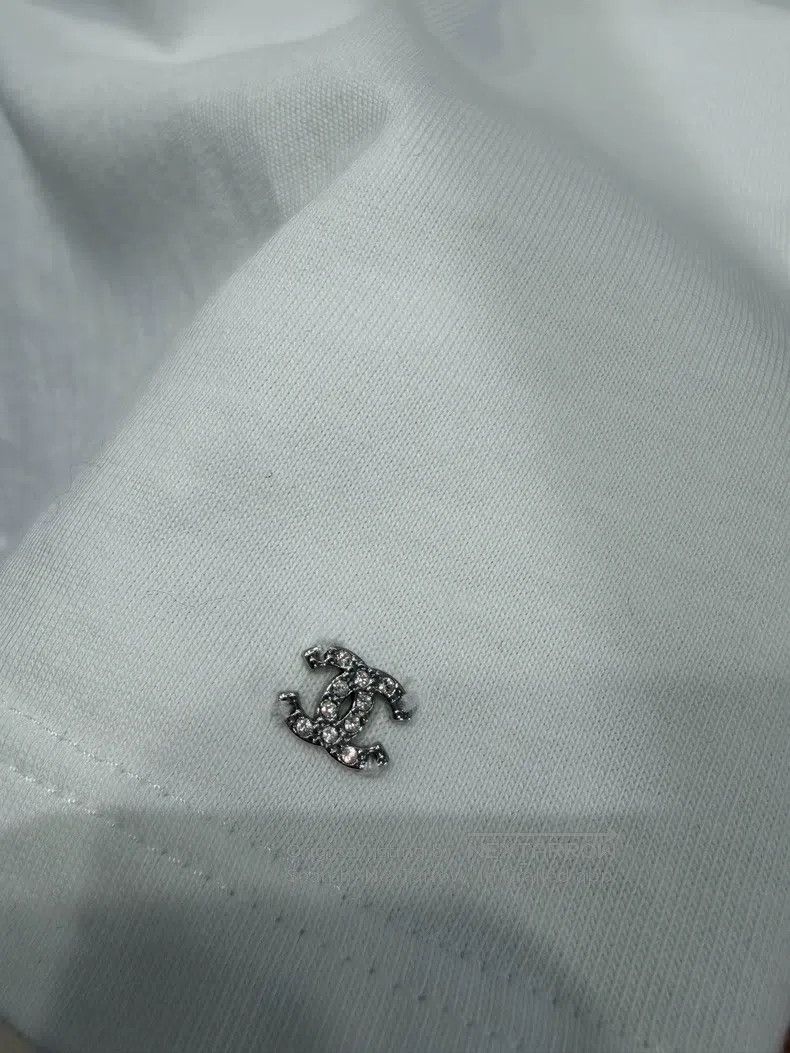Chanel Chanel High-end handicraft workshop white beaded T-shirt Size M / US 6-8 / IT 42-44 - 5 Thumbnail