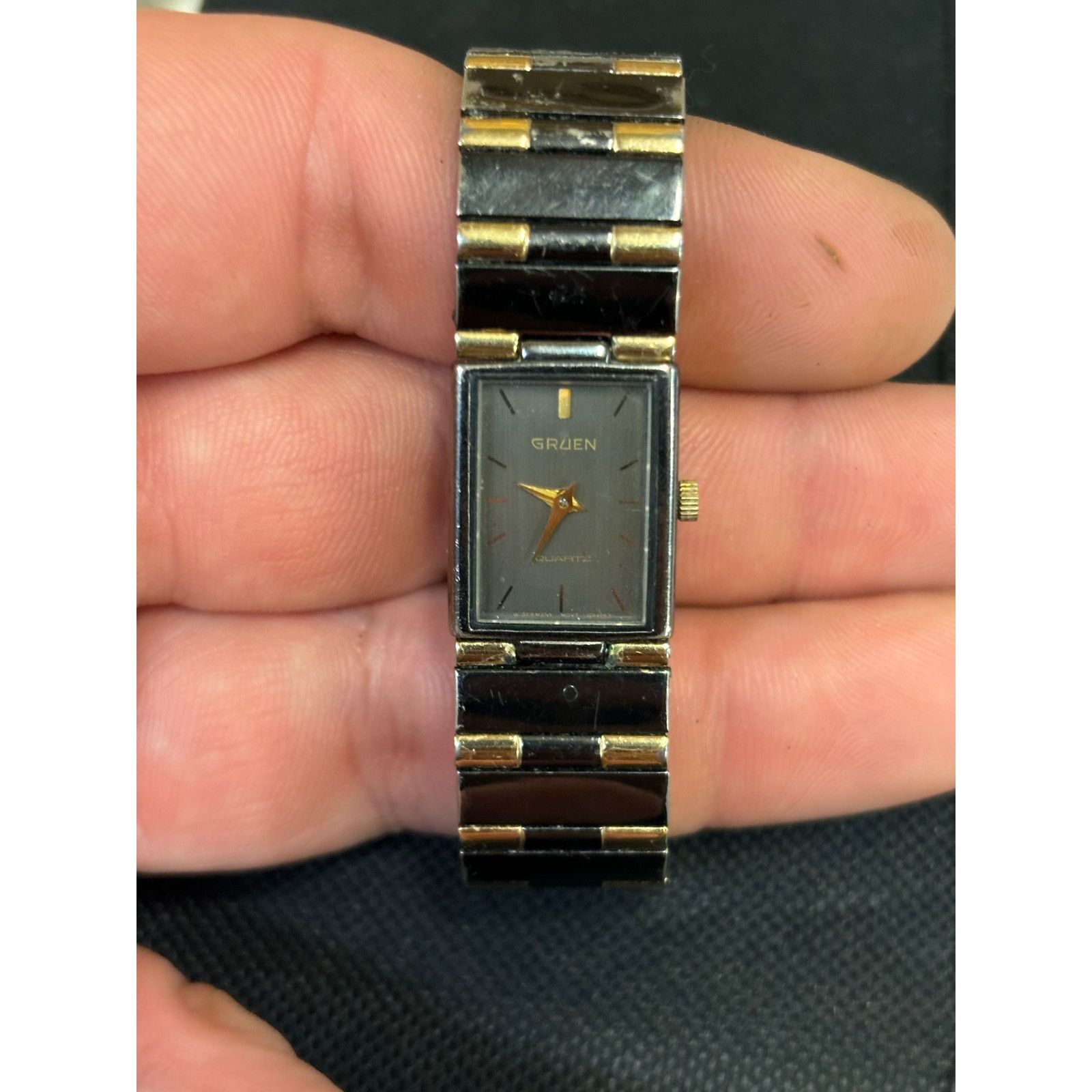 & Other Stories × Grundens Vintage Gruen 227- PUW510 Black And Gold Women’s Watch! Size ONE SIZE - 3 Thumbnail