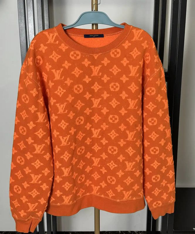 Louis Vuitton Louis Vuitton Orange Cotton Men's Sweatshirt 0089 Size US M / EU 48-50 / 2 - 1 Thumbnail