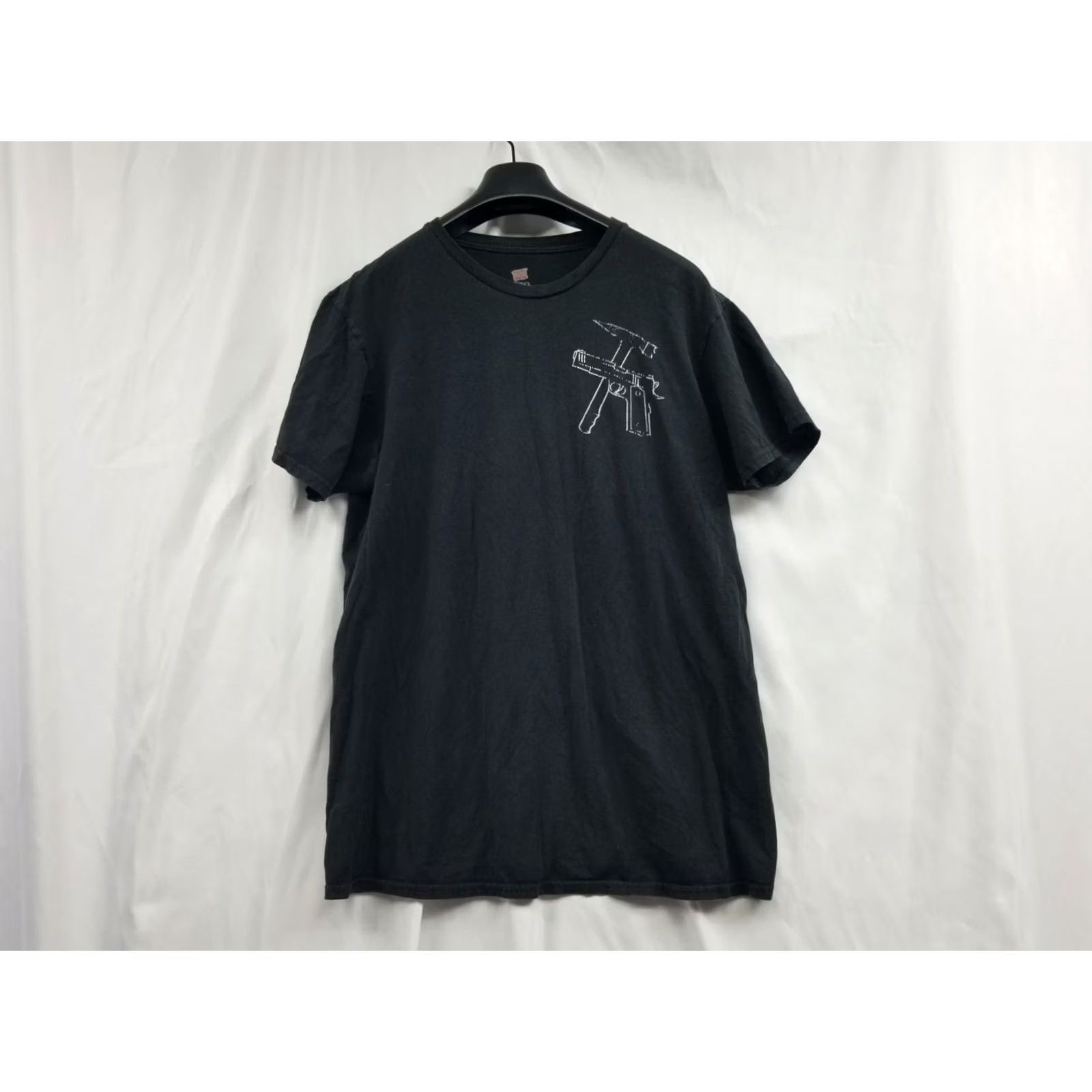 Hanes Hanes Gun T-Shirt Mens L Black The BS stops when the hammer drop Ammo Right Funny Cotton Size US L / EU 52-54 / 3 - 6 Thumbnail