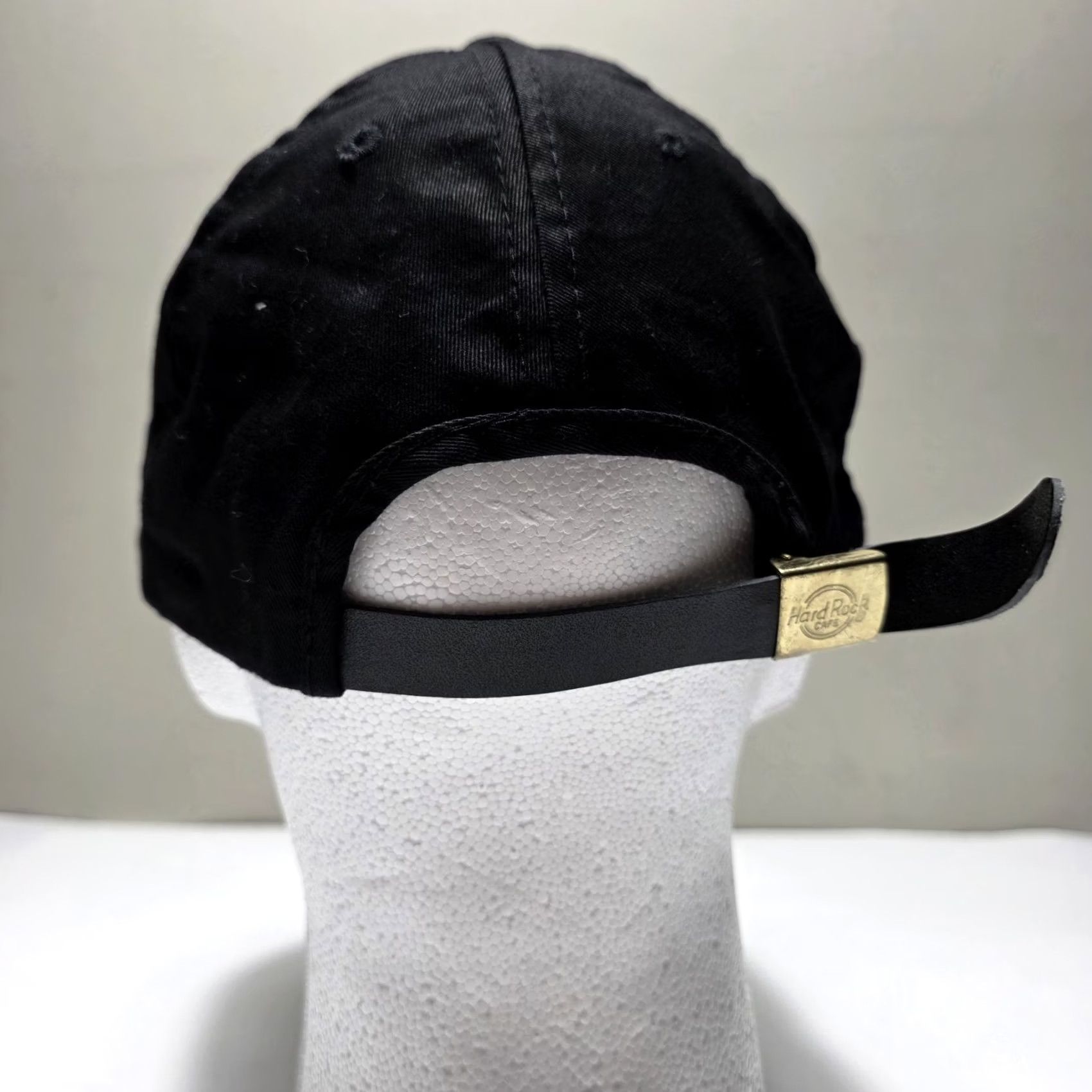 Hard Rock Cafe VINTAGE Hard Rock Cafe Hat Black Atlanta Strapback Cap Canvas Leather Strap 90s Mens Adjustable Cap Size ONE SIZE - 3 Thumbnail
