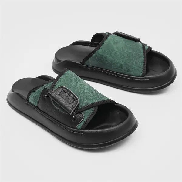 Other Stylish Green and Black Slip-On Sandals Size US 9 / EU 42 - 3 Thumbnail