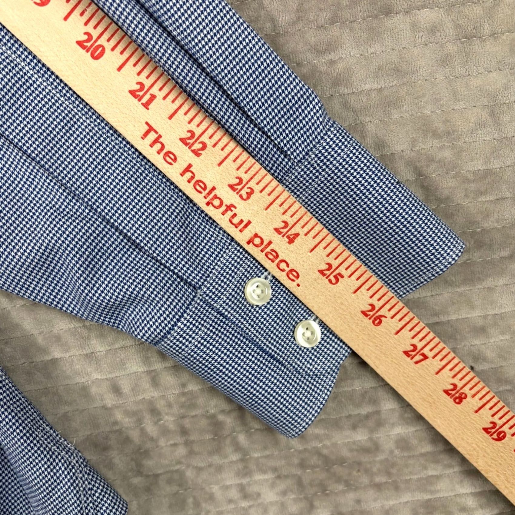 Charles Tyrwhitt Charles Tyrwhitt Dress Shirt Mens 17.5 36 Classic Fit Blue Micro Houndstooth Shirt Men XS S M L XL Size 48R - 7 Thumbnail