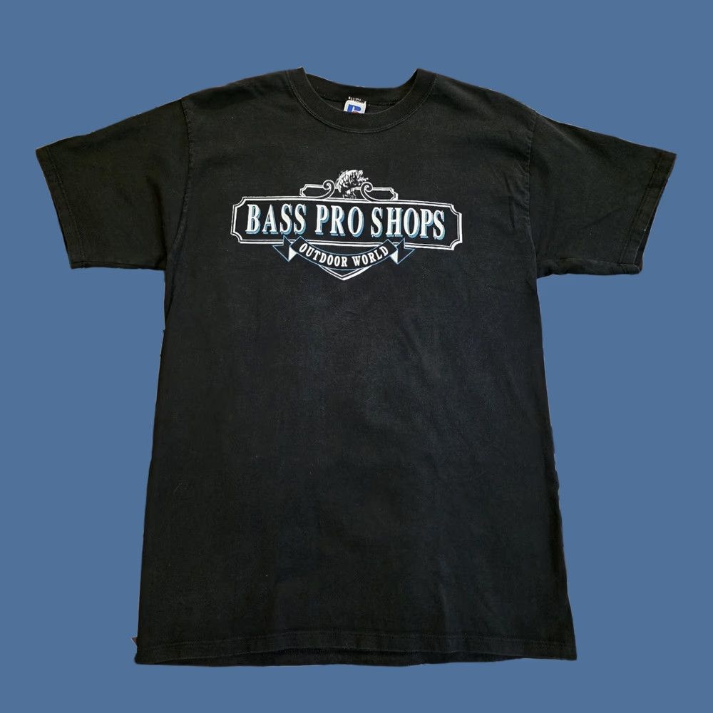 Russell Athletic VINTAGE Russell Athletic Bass Pro Shop Outdoor World T Shirt Black Men's Large Size US L / EU 52-54 / 3 - 1 Thumbnail