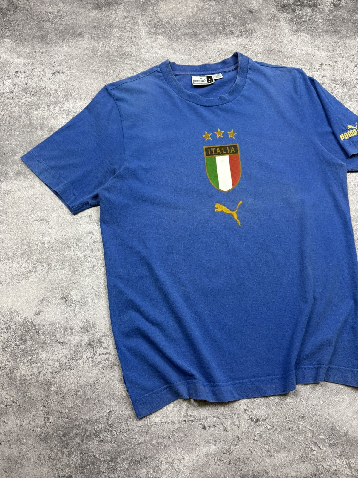 Puma Vintage Puma Italy Soccer Jersey T-Shirt Blue Blokecore Rare Size US L / EU 52-54 / 3 - 5 Thumbnail