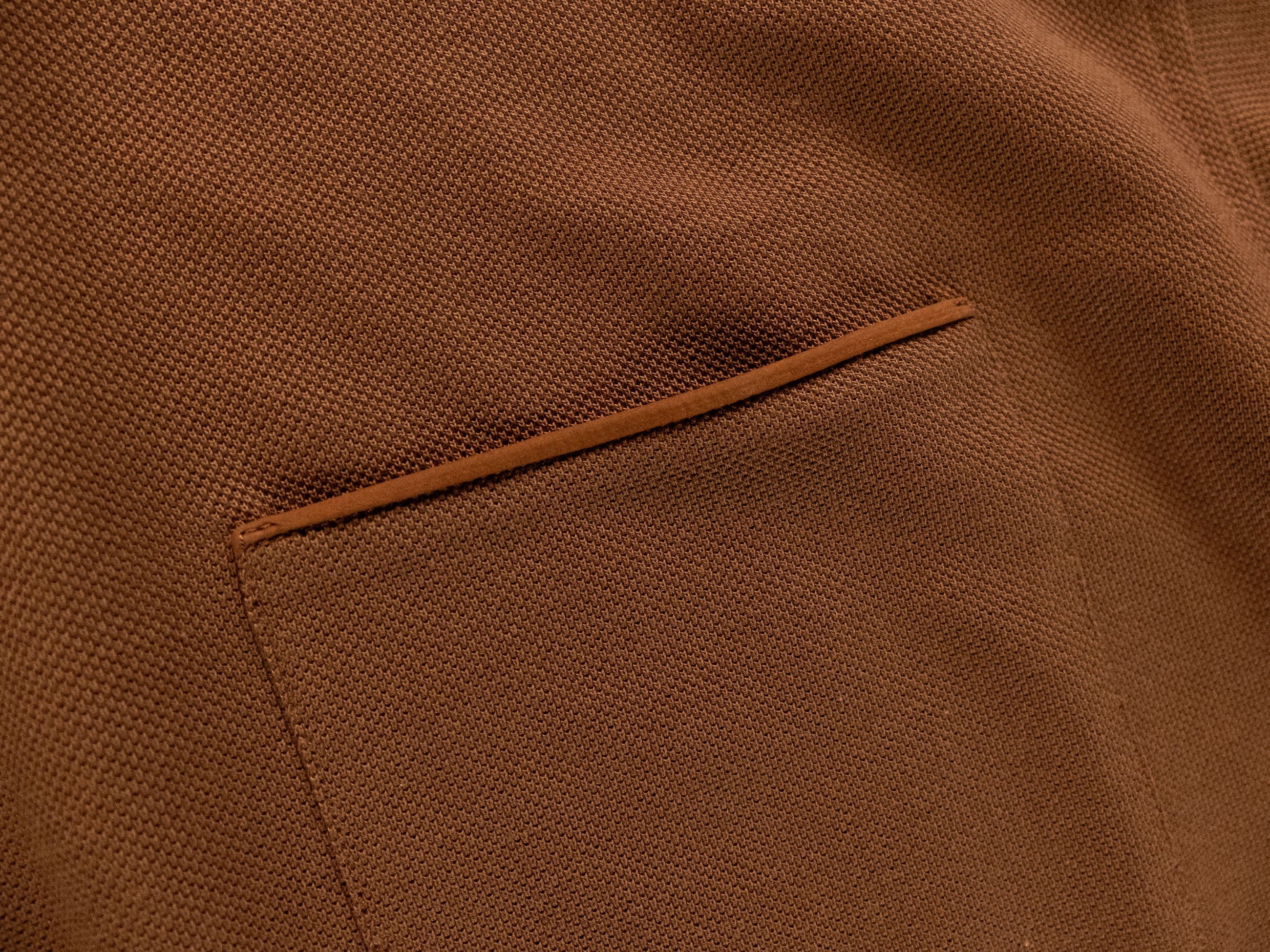 Ermenegildo Zegna ZEGNA solid brown long sleeve cotton polo shirt 54 XL Size US XL / EU 56 / 4 - 7 Thumbnail