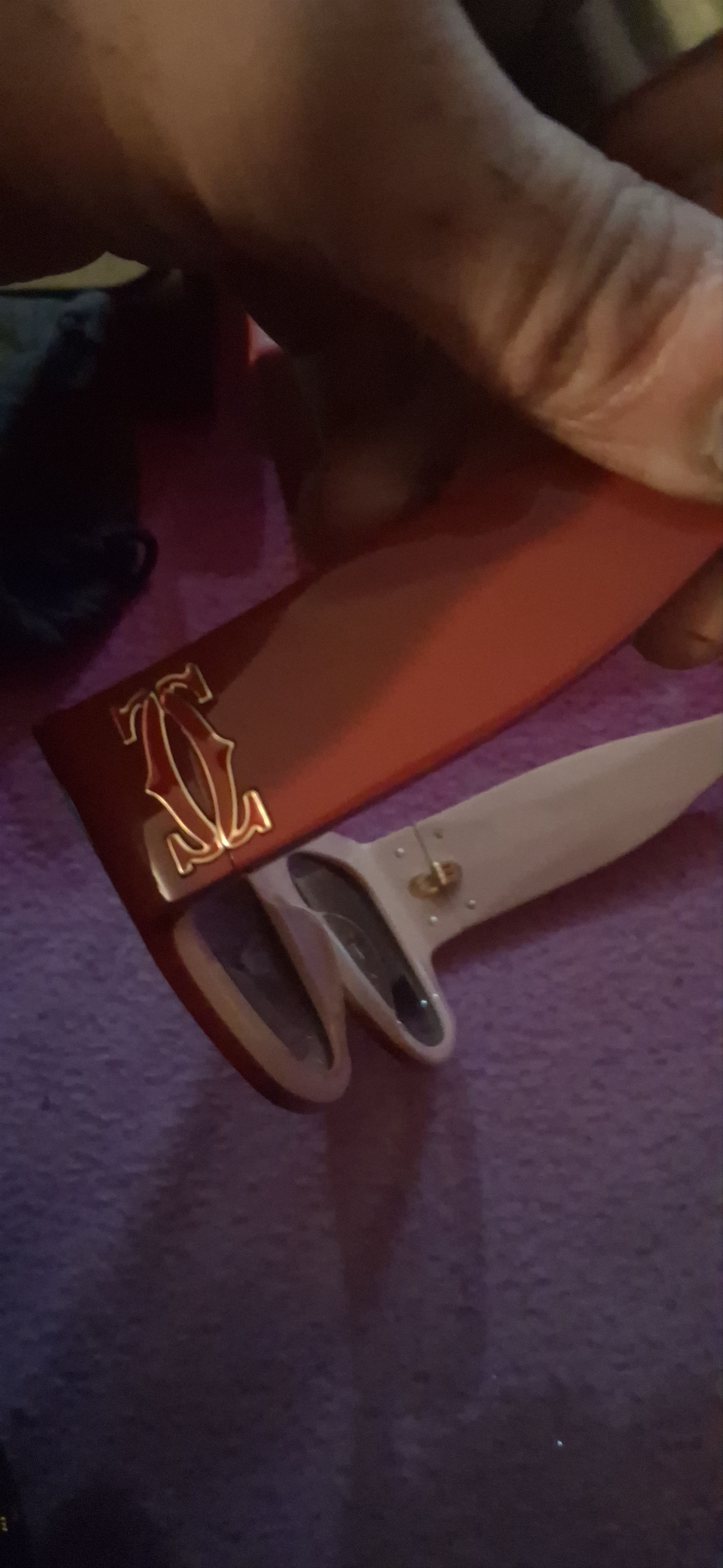 Cartier Maroon Acetate Sunglasses Size ONE SIZE - 3 Thumbnail