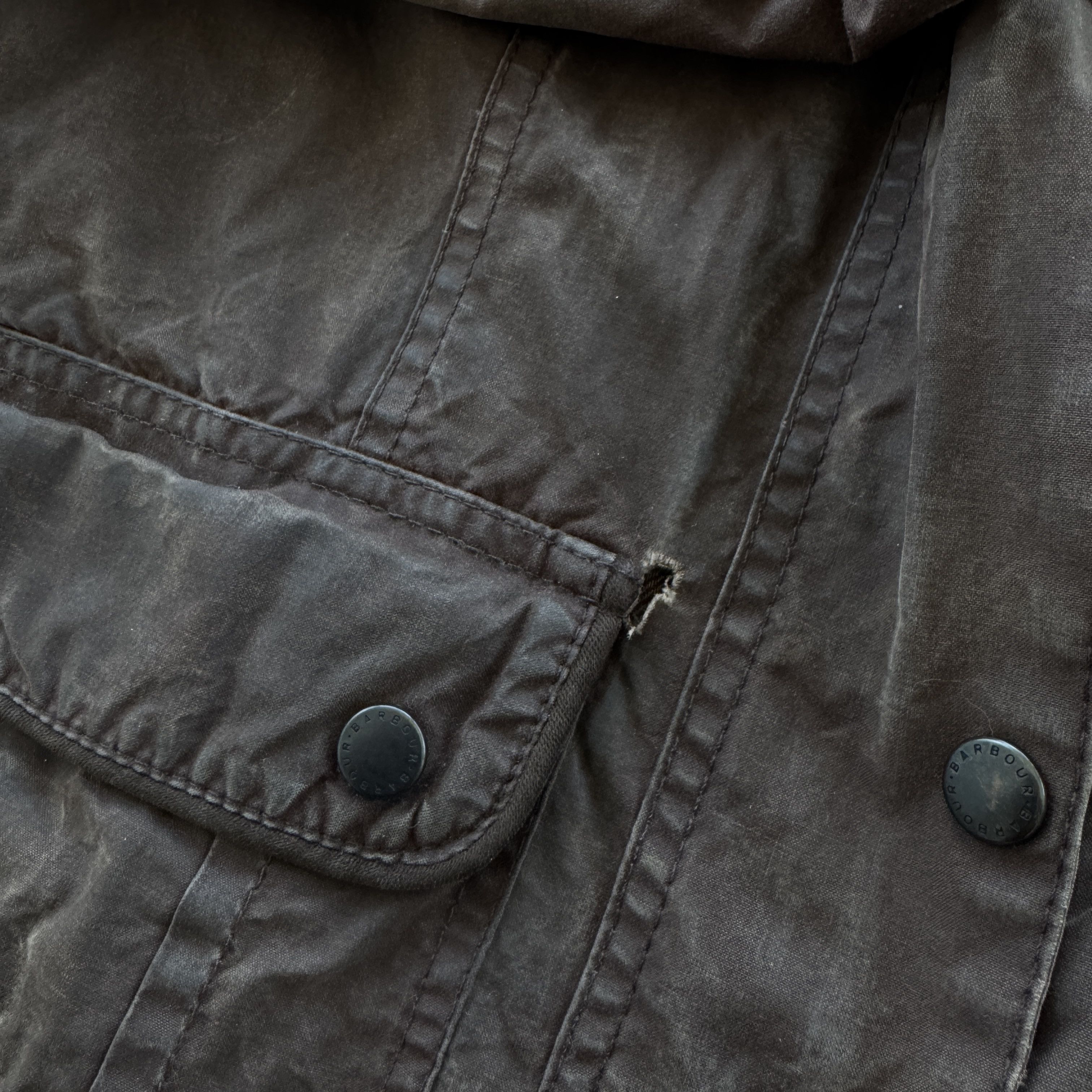 Barbour Vintage Barbour Ladies Jacket Waxed Coat Made In England Size XL / US 12-14 / IT 48-50 - 8 Thumbnail