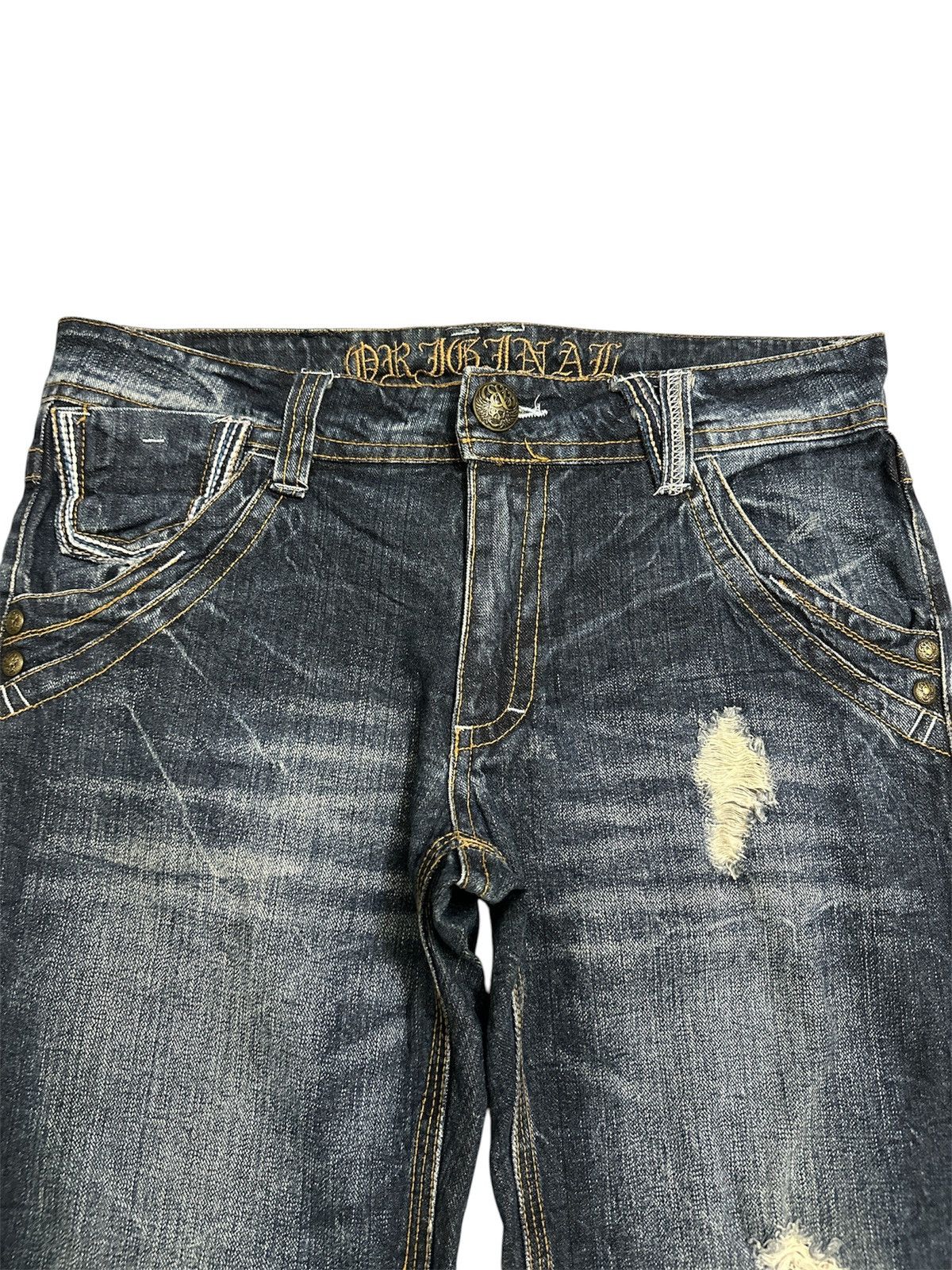 GOA 2000s Distressed Flare Jeans Clawmark Y2K Lgb Jnco Style Size US 33 - 6 Thumbnail