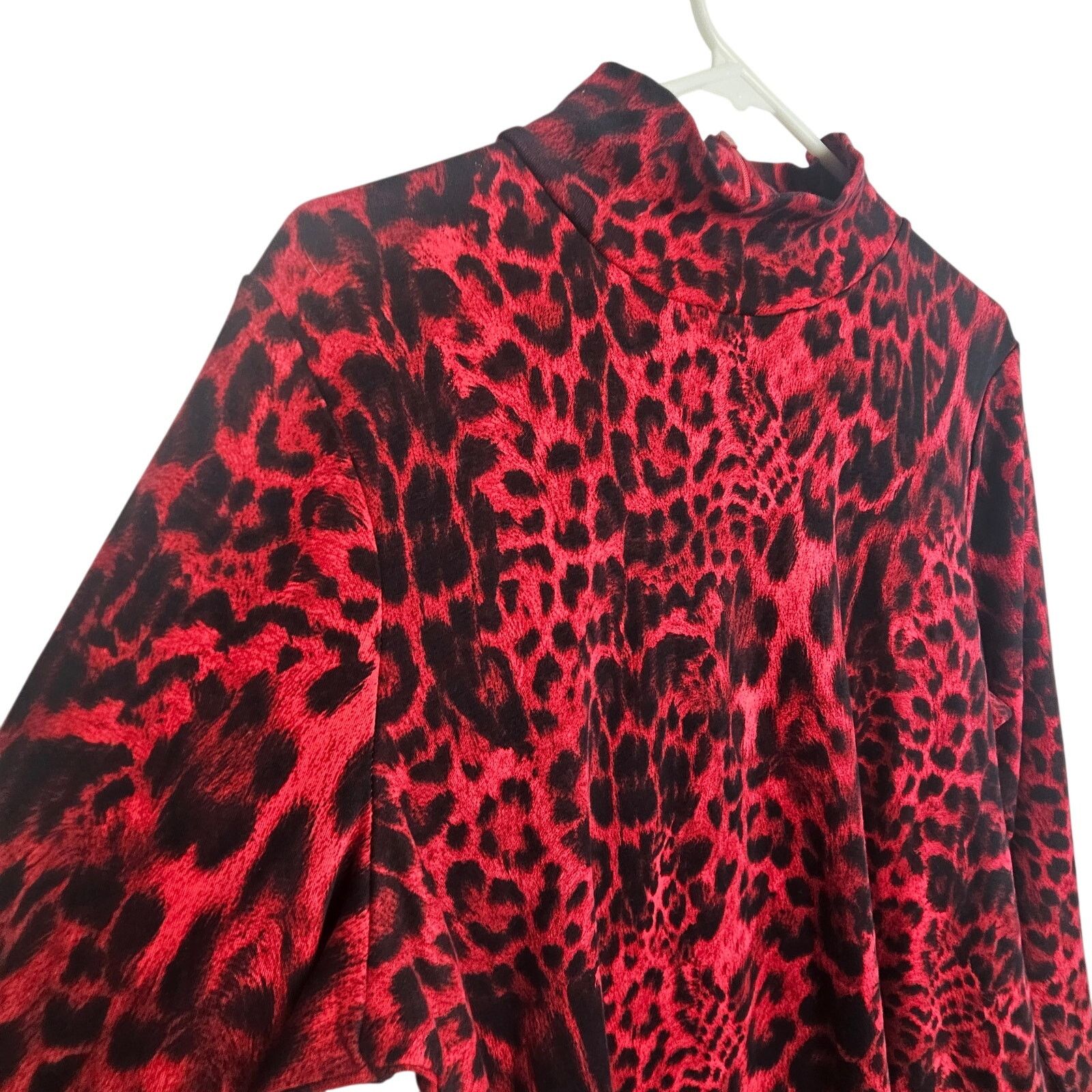 Chicos Chicos Blouse 2 (US L) Leopard Mock LS Artsy Art To Wear Size L / US 10 / IT 46 - 5 Thumbnail