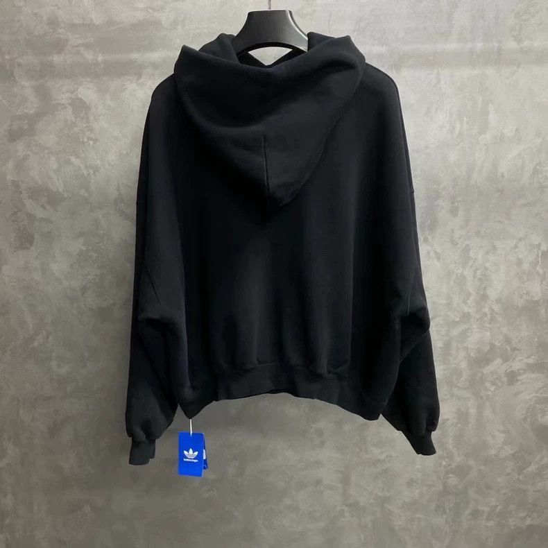 Balenciaga Balenciaga Adidas Black Embroidered Hoodie-2506 Size US M / EU 48-50 / 2 - 2 Thumbnail