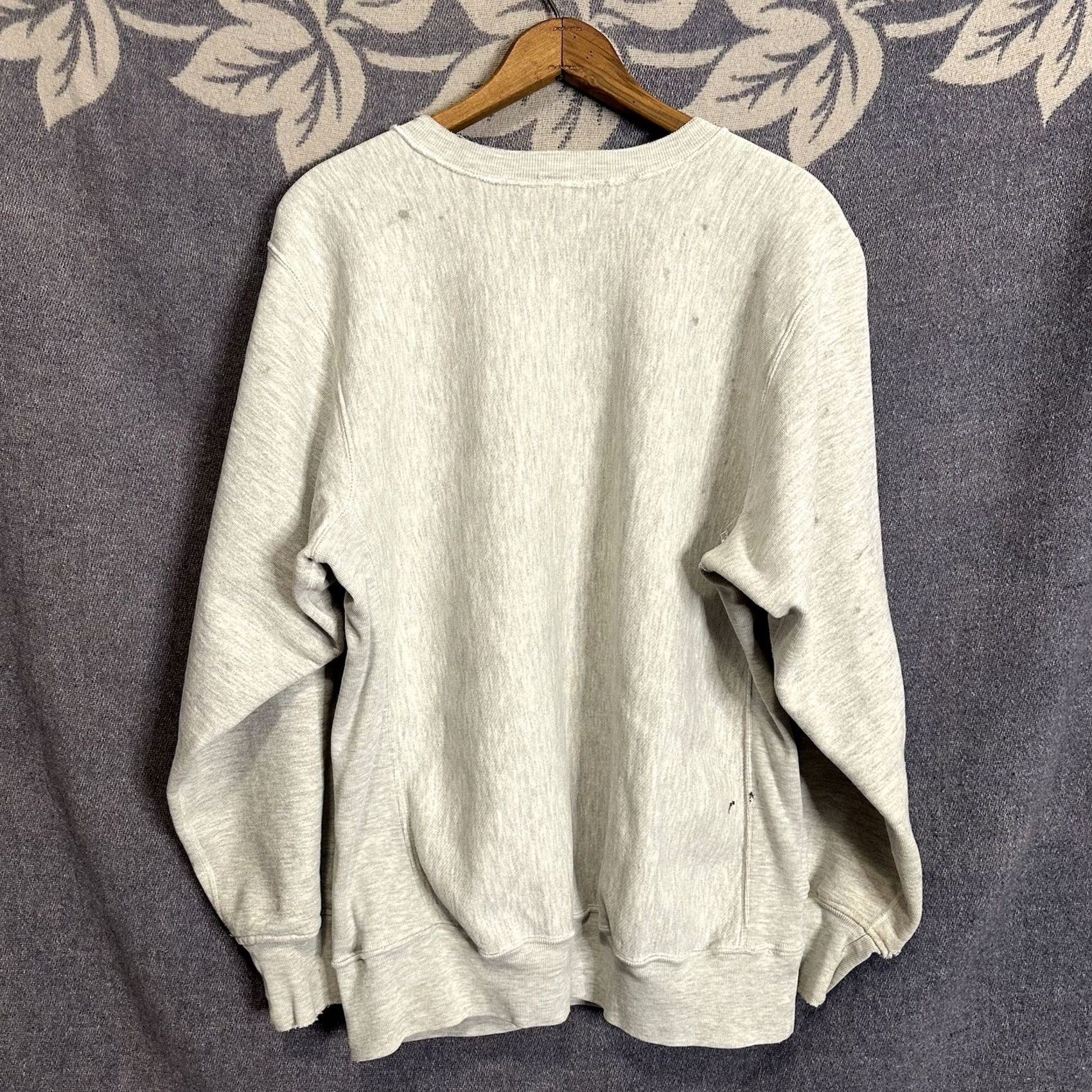 Vintage VINTAGE 90s Reverse Weave Sweatshirt Mens XL Gray Crew Neck Pullover Heavyweight Distressed USA Made Size US XL / EU 56 / 4 - 6 Thumbnail