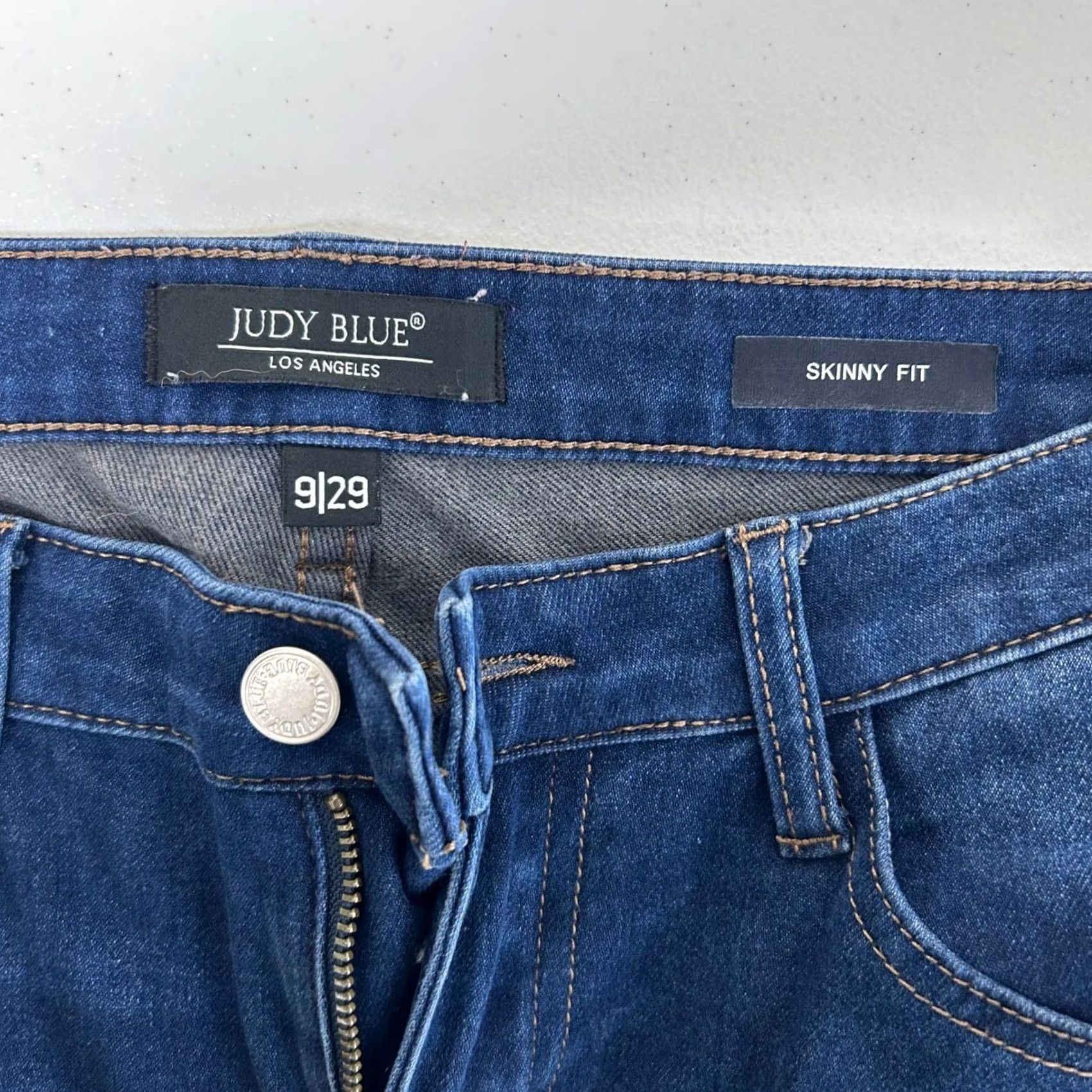 Vintage Judy Blue Skinny Jeans Womens 9 Dark Wash High Rise JB88113 5-Pocket Denim Stretch Comfort Slim Modern Size 30" / US 8 / IT 44 - 3 Thumbnail