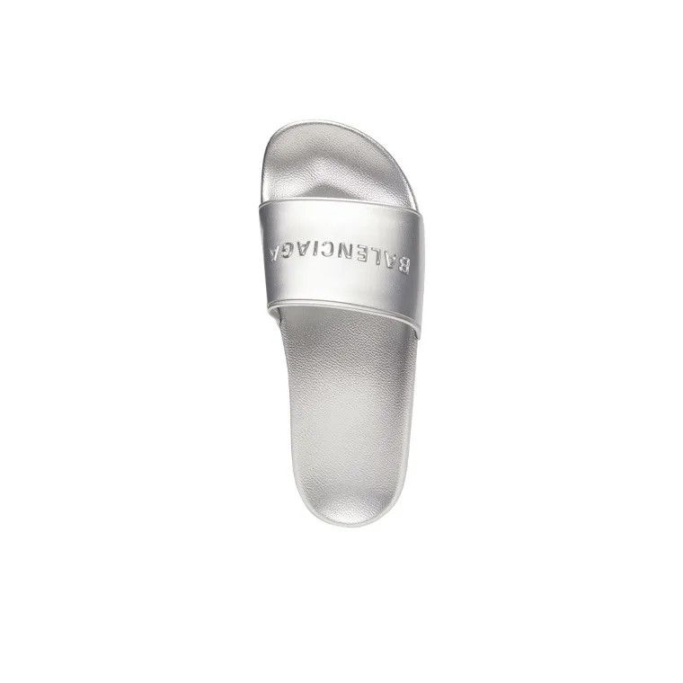 Balenciaga o1la1rc1a0425 Pool Slide Sandasl Metallic in Silver Size US 8 / EU 41 - 2 Thumbnail