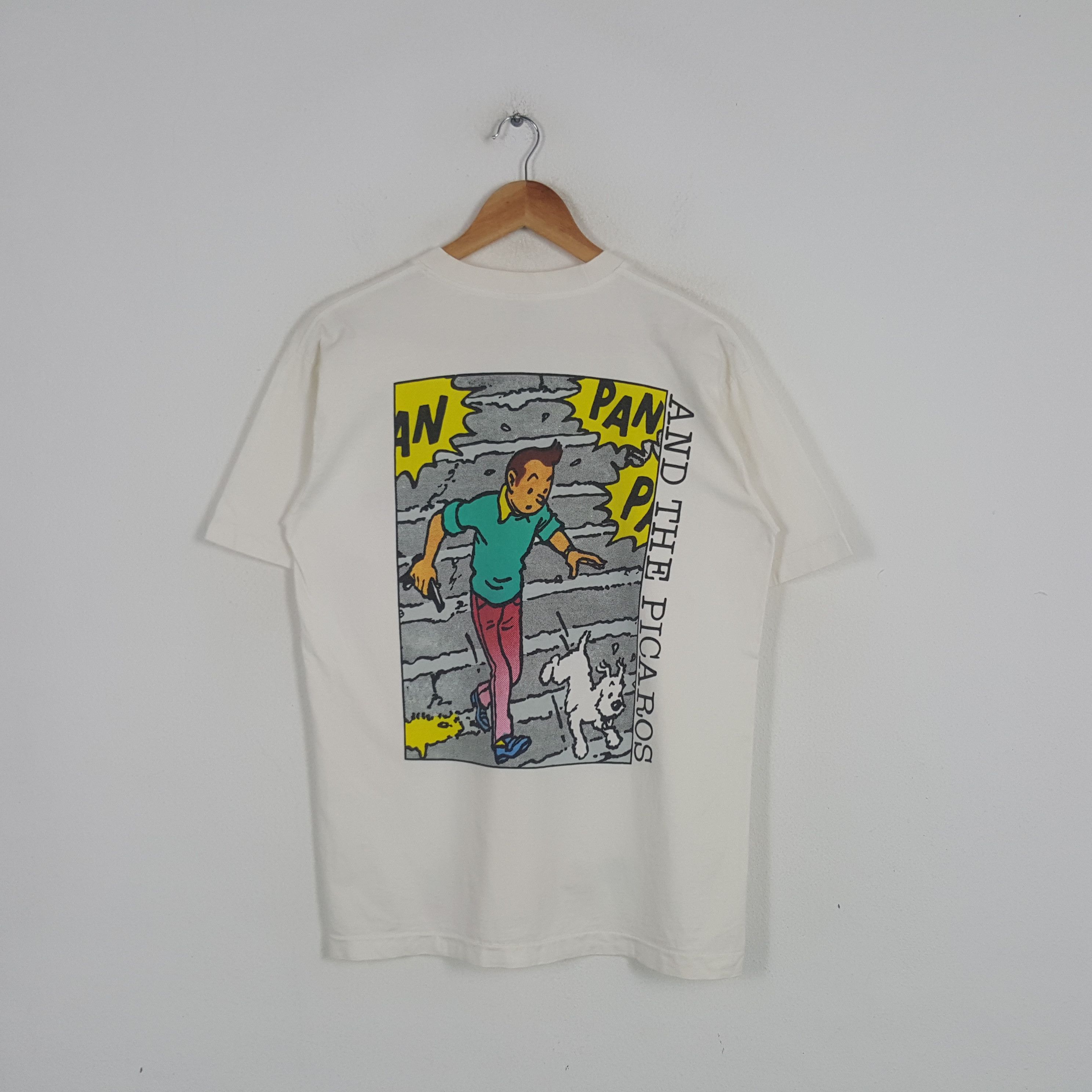 Vintage Vintage And The Picaros Adventures Of Tintin Cartoon Tshirt Size US M / EU 48-50 / 2 - 1 Thumbnail