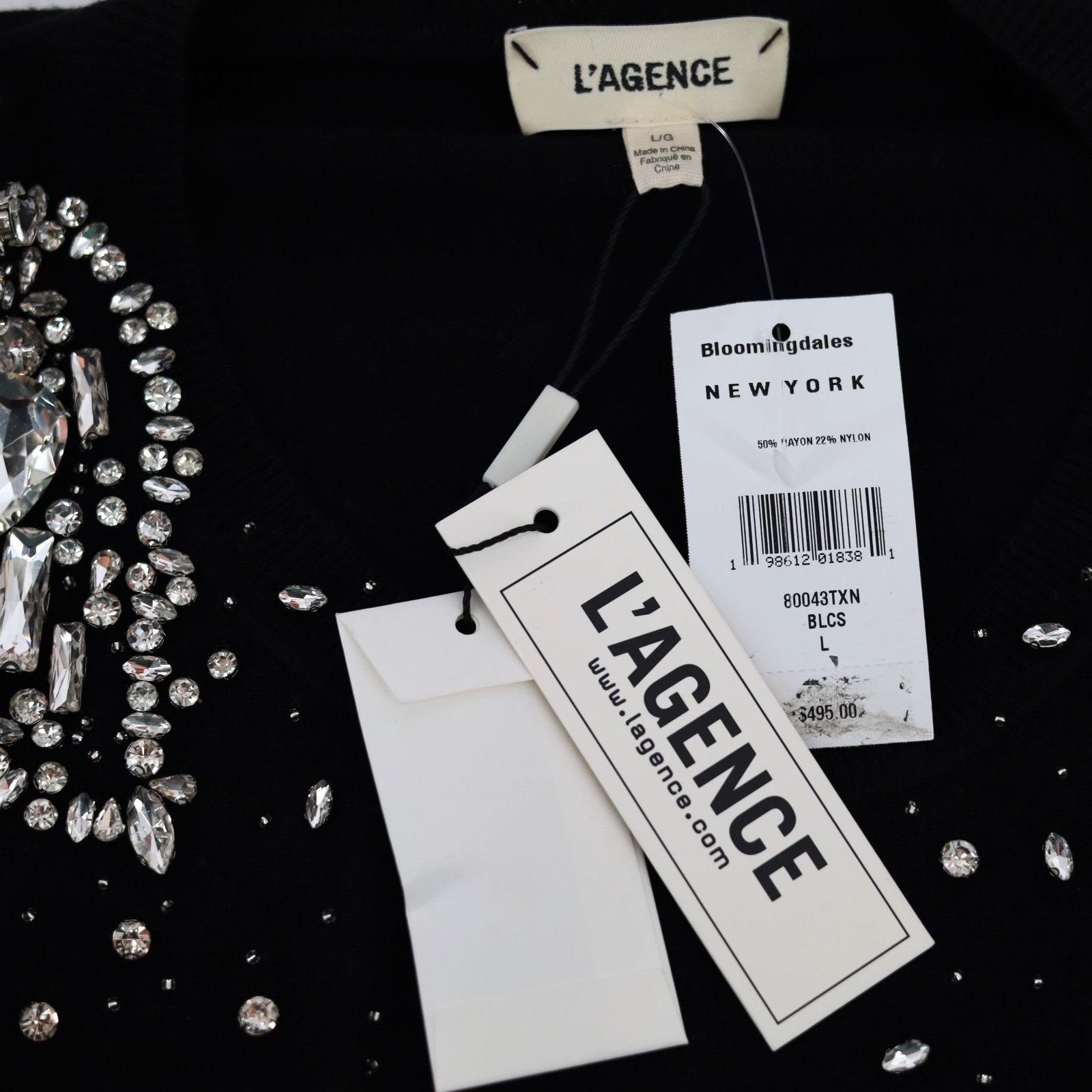 L'AGENCE L'AGENCE Women Rhinestone Cesca Luxury Sweater Size L Size L / US 10 / IT 46 - 9 Thumbnail