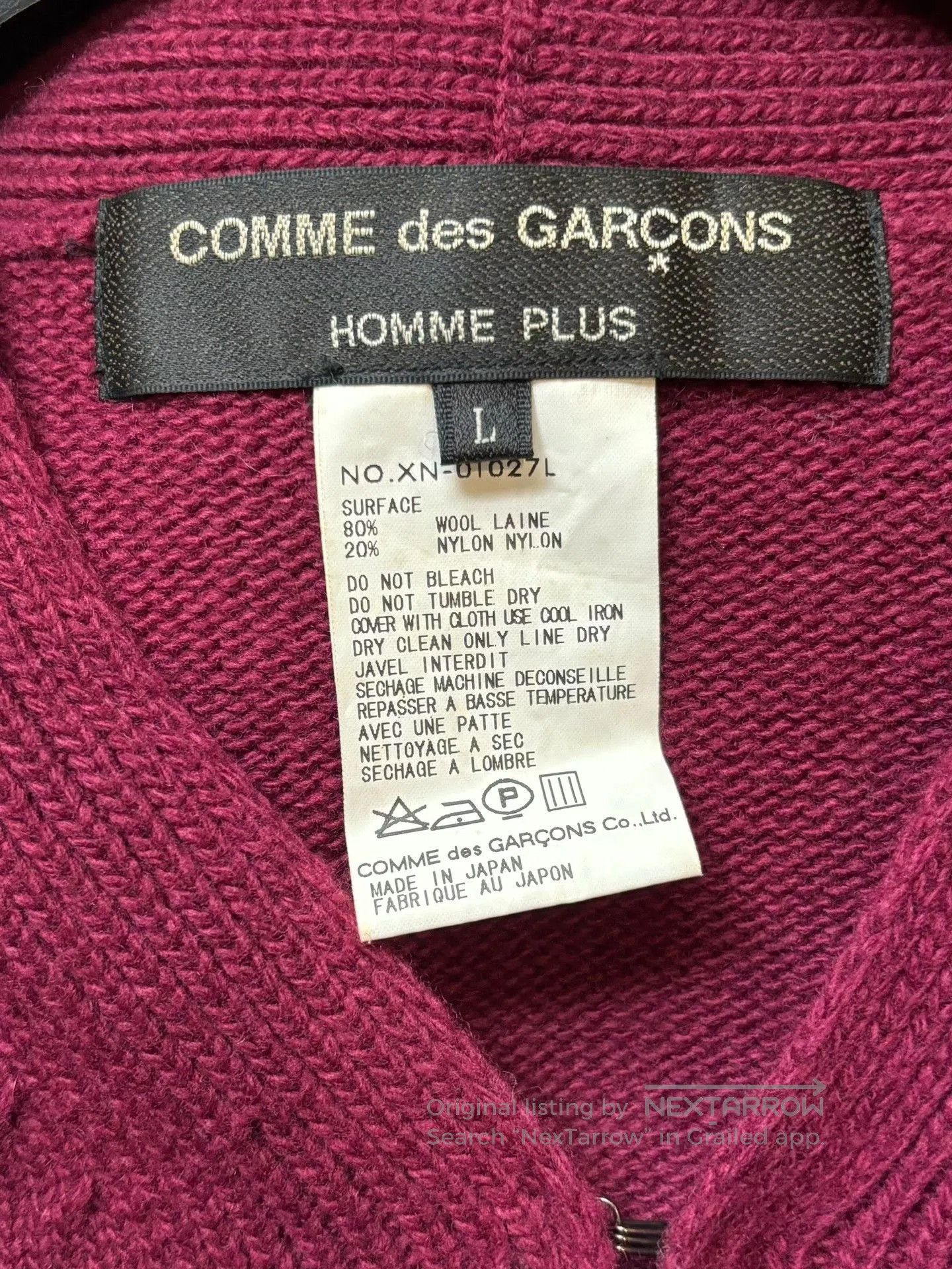 Comme des Garcons Homme Plus Comme des Garçons AW2000 Bordeaux Red Sweater. Size US L / EU 52-54 / 3 - 8 Thumbnail