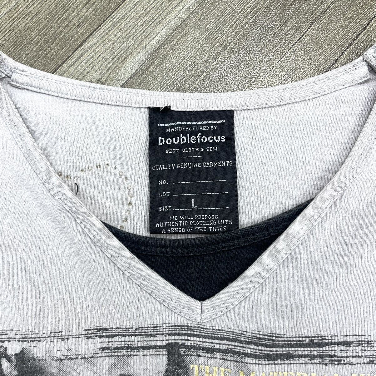 If Six Was Nine × Japanese Brand × Le Grande Bleu (L.G.B.) Doublefocus Double Layer Poem Gothic Grunge Skull Punk LS Size US L / EU 52-54 / 3 - 5 Thumbnail