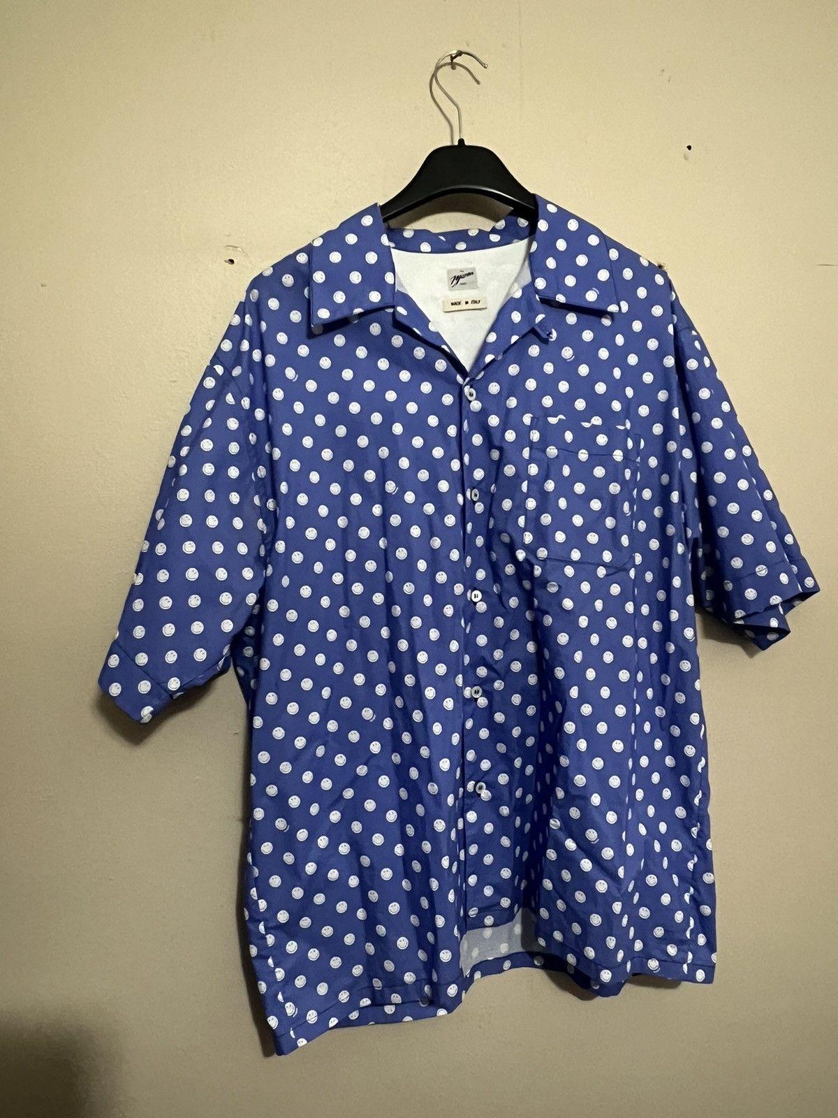 image of Marni Smiley Box Shirt in Blue, Men's (Size Medium)