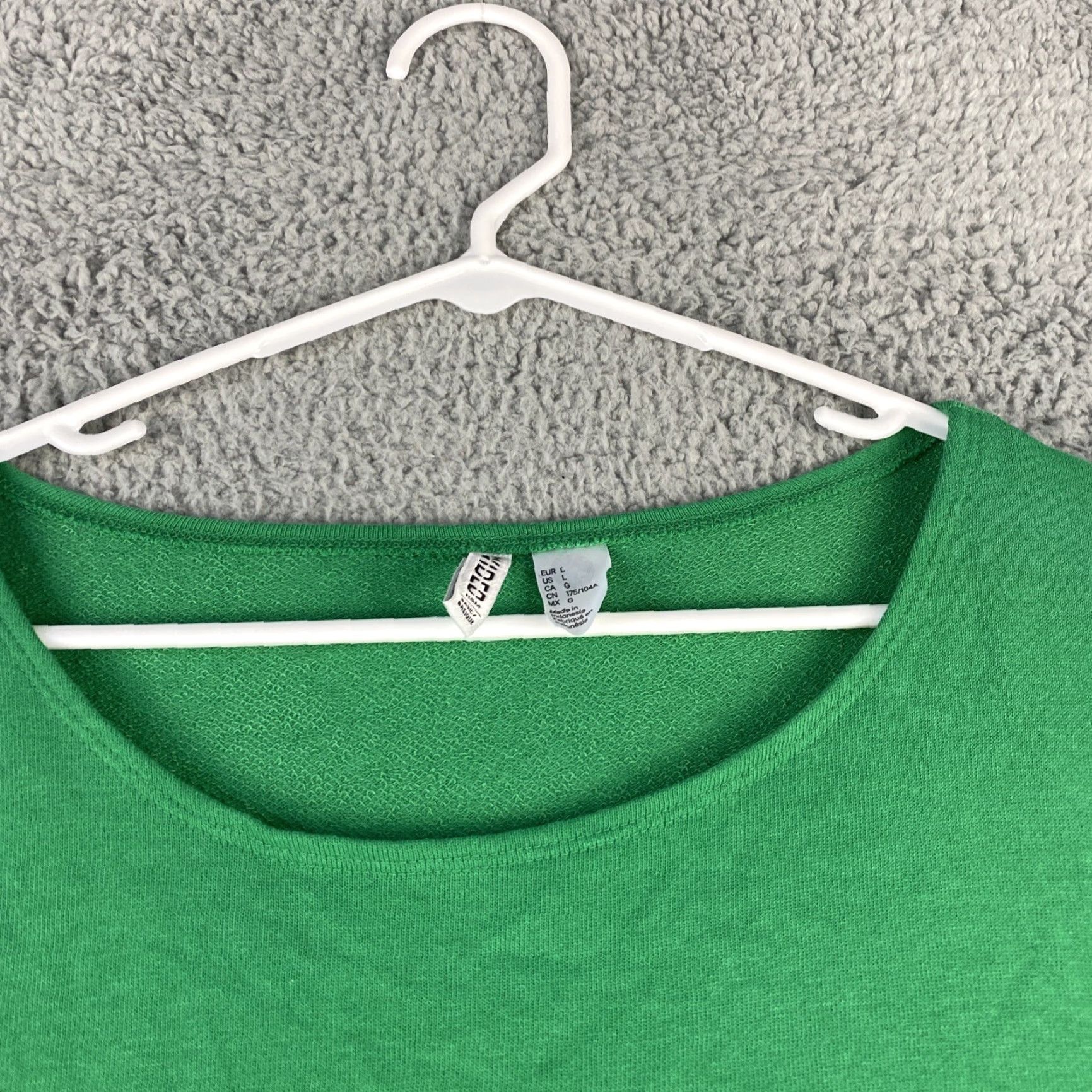 Vintage Green Envelope Blouse Women’s L Cropped Long Sleeve Bell Cowl Knit Polyester Stretch Bohemian Festival Modern All Seasons Size L / US 10 / IT 46 - 2 Thumbnail