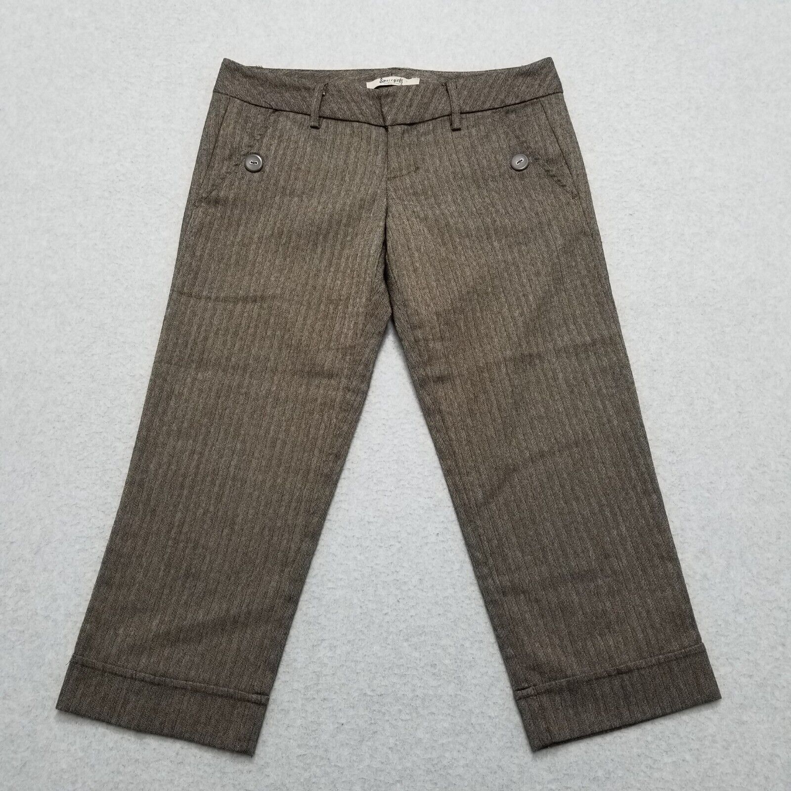 Other Spacegirls Capri Pants Womens 3 Brown Pockets Low Rise Size 30" / US 8 / IT 44 - 1 Thumbnail