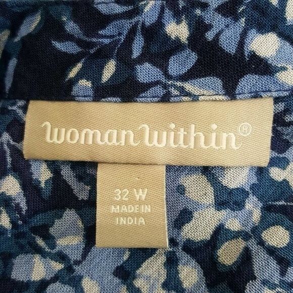 Other Woman Within 32W Dress Blue Floral V Neck Cottagecore Maxi S Size 3XL / US 20-22 - 5 Thumbnail