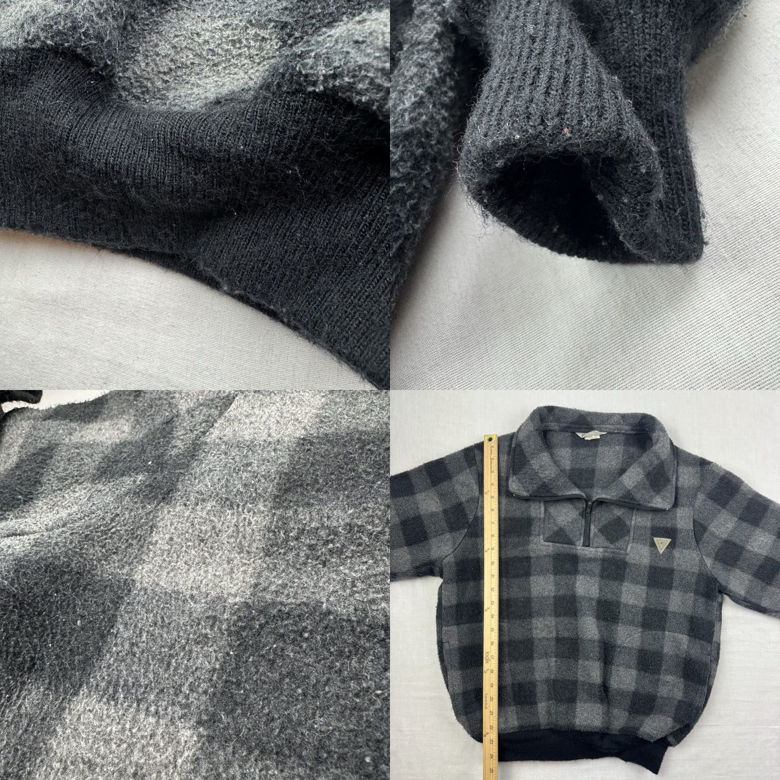 Vintage VINTAGE UNIONBAY Fleece Jacket Quarter Zip Adult Medium Plaid Hipster 80s Mens Jacket Size US M / EU 48-50 / 2 - 8 Thumbnail
