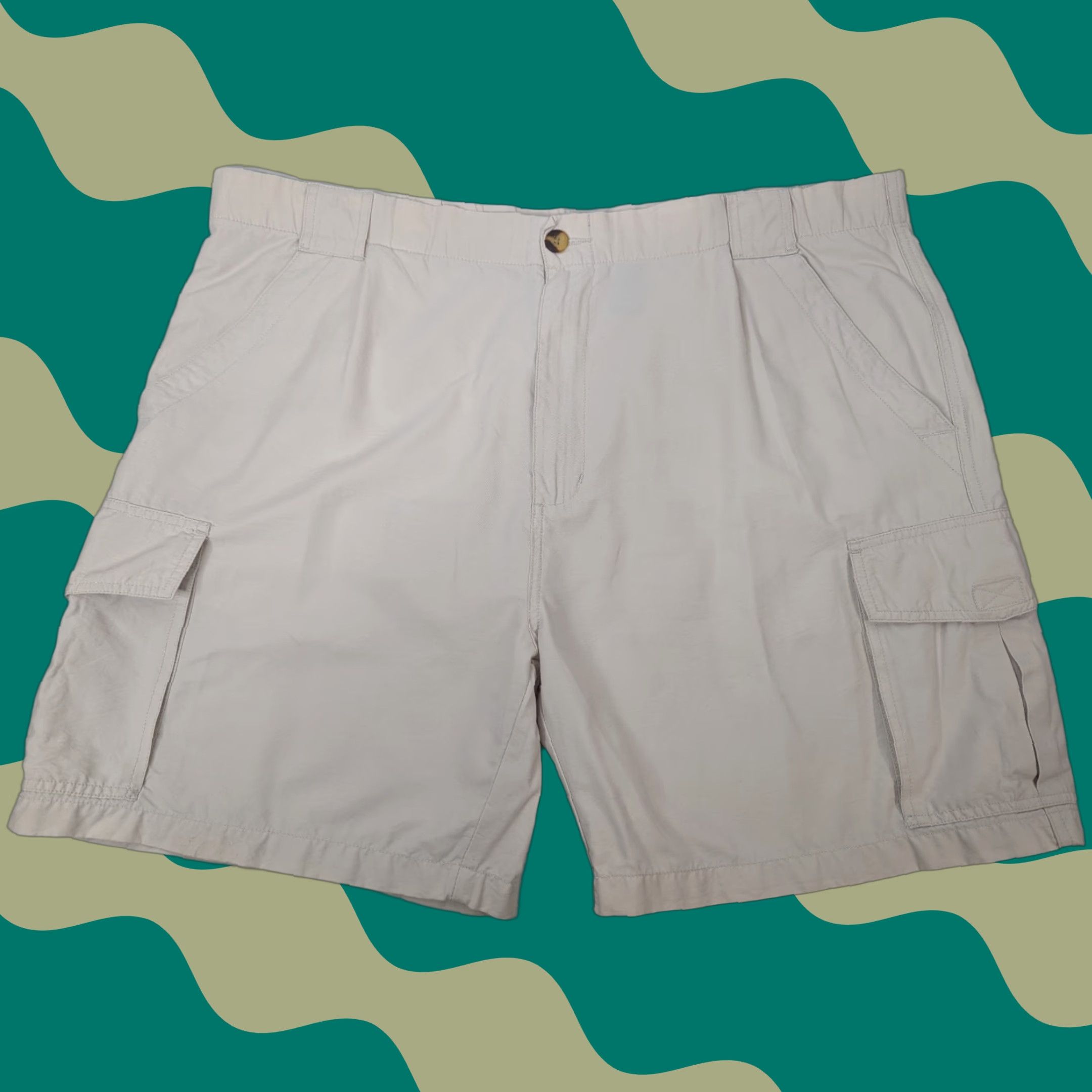 Ocean Pacific VINTAGE Ocean Pacific OP Sport Cargo Shorts Men XL Beige Cotton Canvas Cargo Pocket Regular Elastic Waist 90s Surf Size US 36 / EU 52 - 1 Thumbnail
