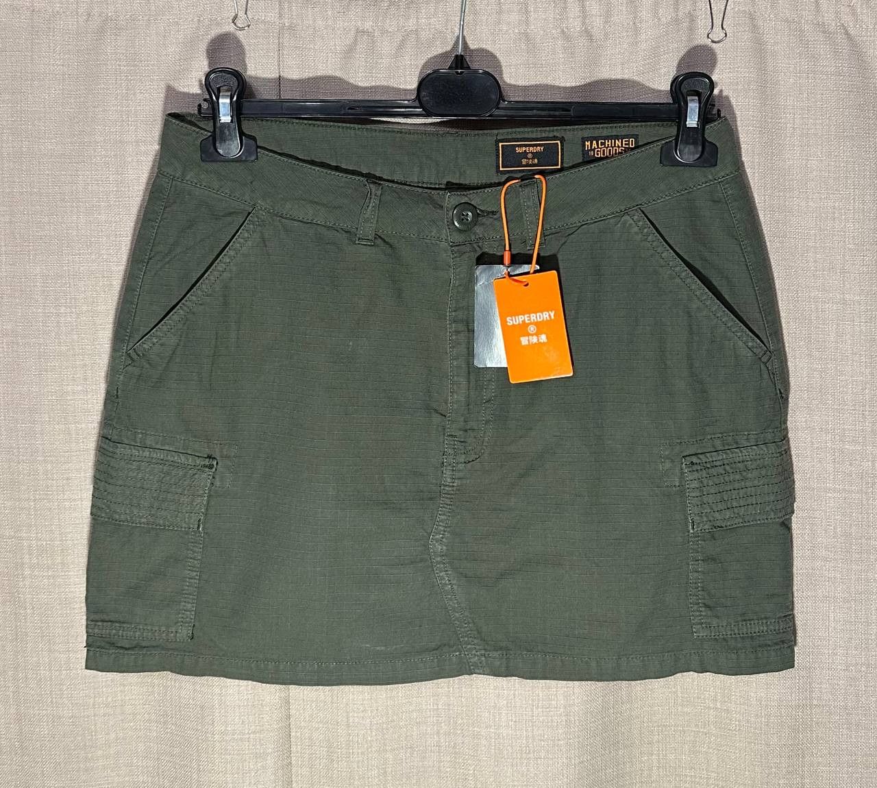 Superdry NWT Superdry khaki cargo Combat utility mini skirt Pockets Size 26" / US 2 / IT 38 - 1 Thumbnail